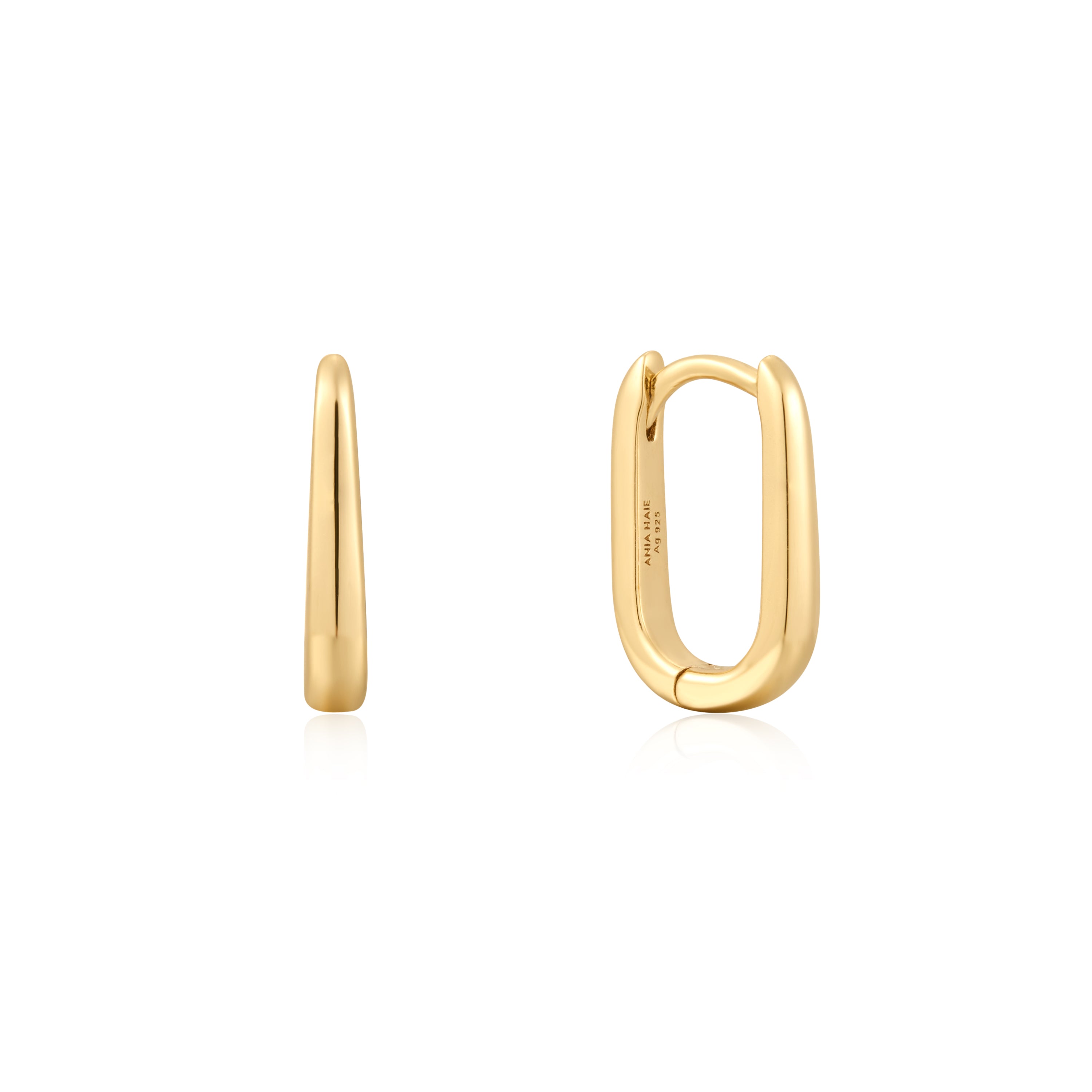 14K Gold Oval Huggie Earrings for Women - Minimalist Dainty Hoops for Everyday Wear - Perfect for Work, Date Night & Special Occasions