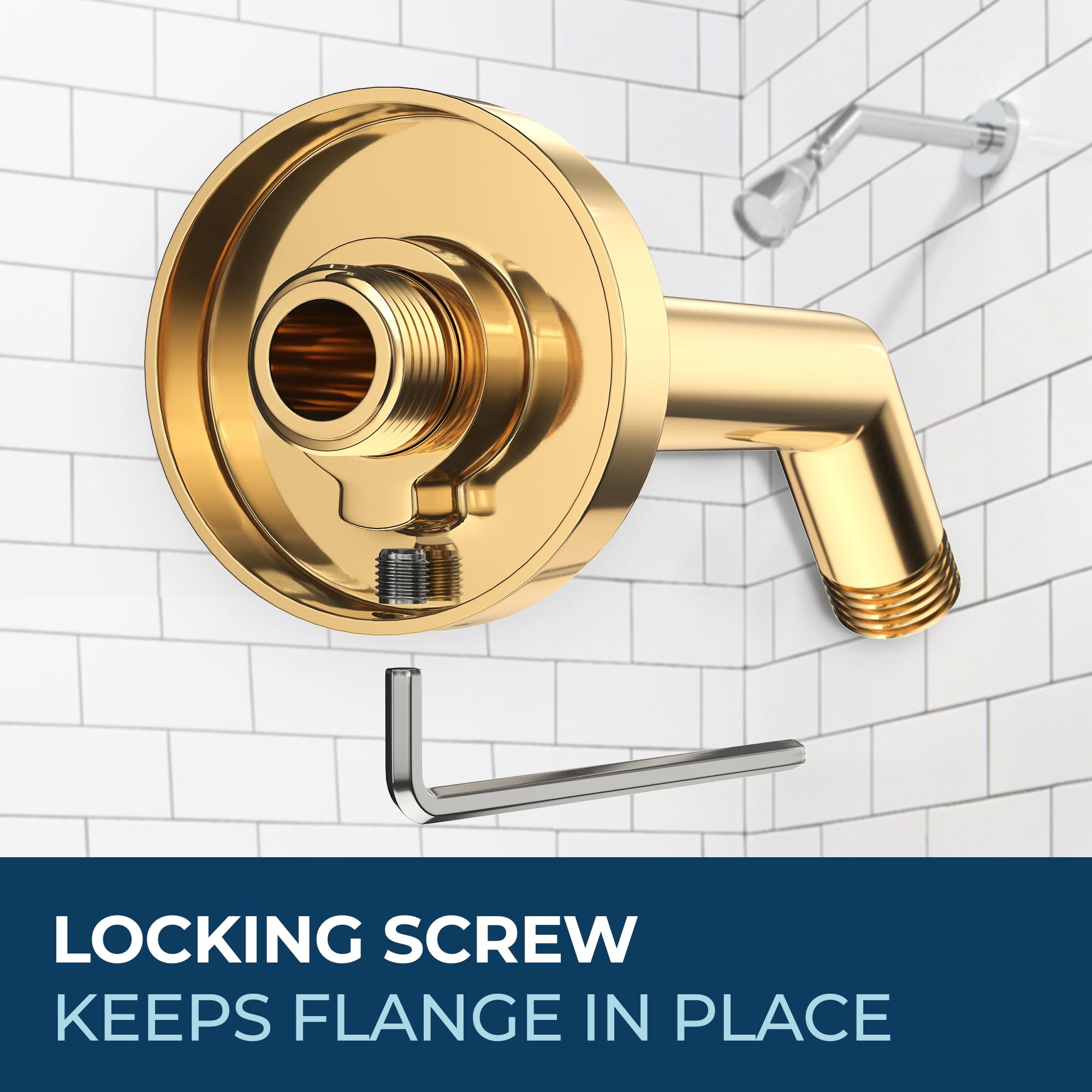 Premium All-Metal Handheld Shower Head Set in Polished Brass - 2.5 GPM Showerhead with 72