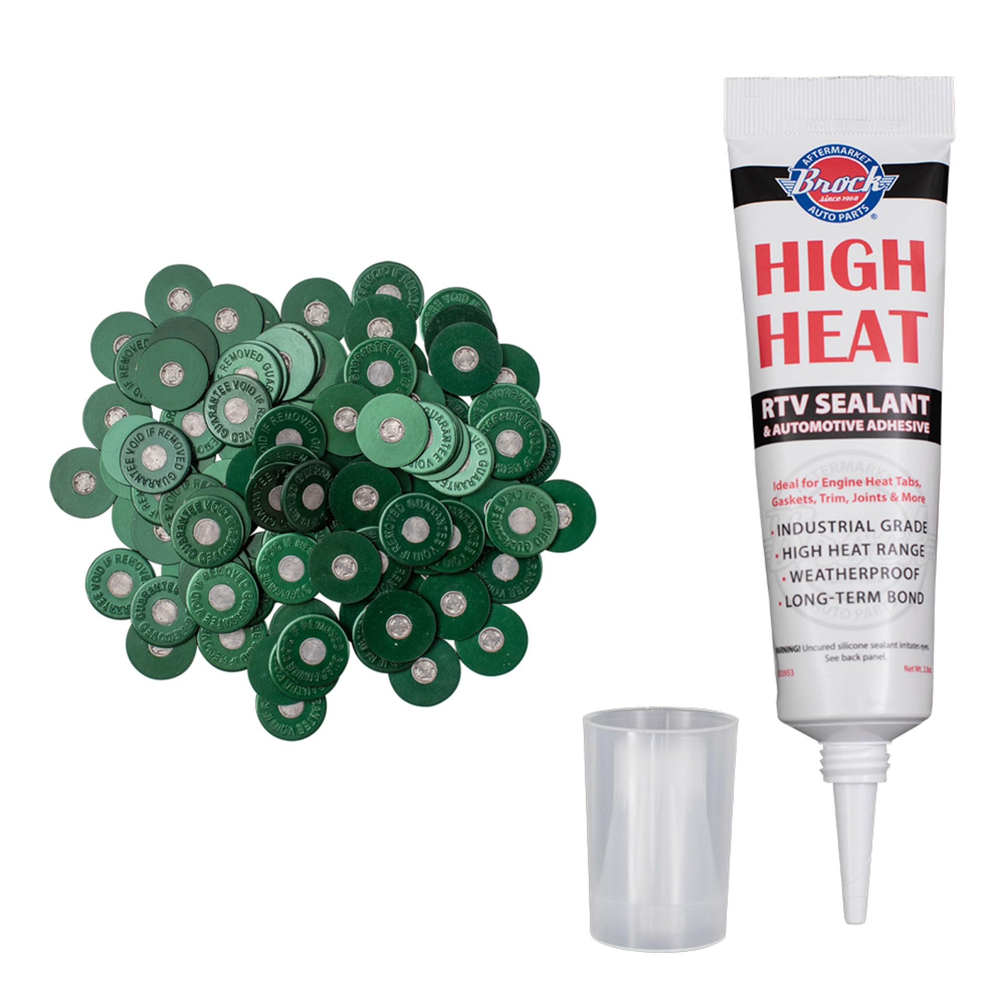 Brock Diesel Engine Heat Tabs with High-Temperature Adhesive - 240-250°F (115-121°C) Melting Point - 100pcs/Tube - Perfect for Diesel Engine Temperature Monitoring & Maintenance