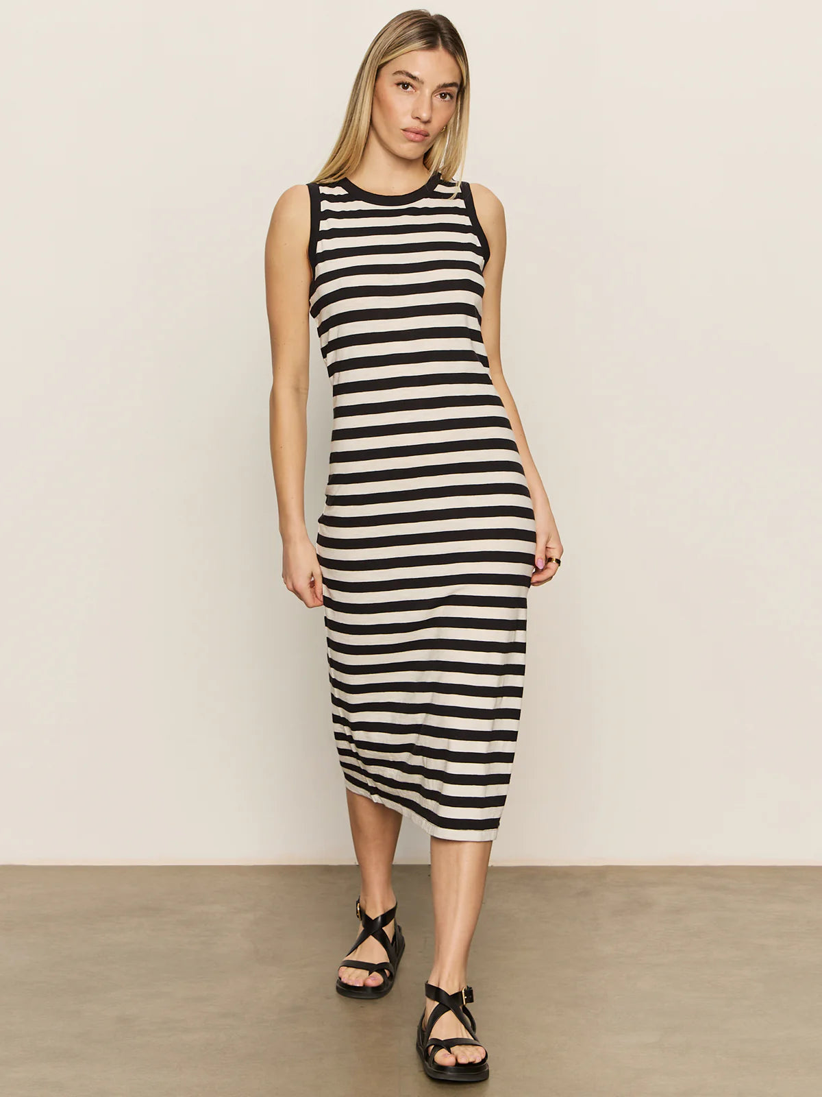 Elegant Contrast Trim Striped Maxi Dress for Women - Perfect for Summer Beach Vacations, Parties & Casual Outings