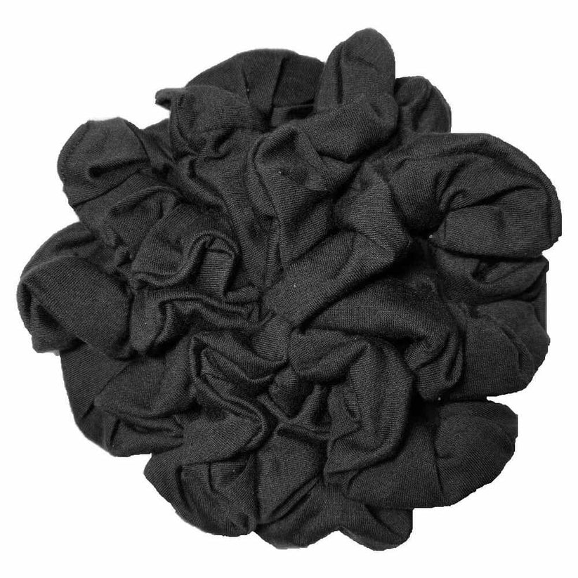 10-Pack Black Hair Scrunchies - Soft Elastic Hair Ties for Women & Girls - Perfect for Workouts, Yoga, and Everyday Styling