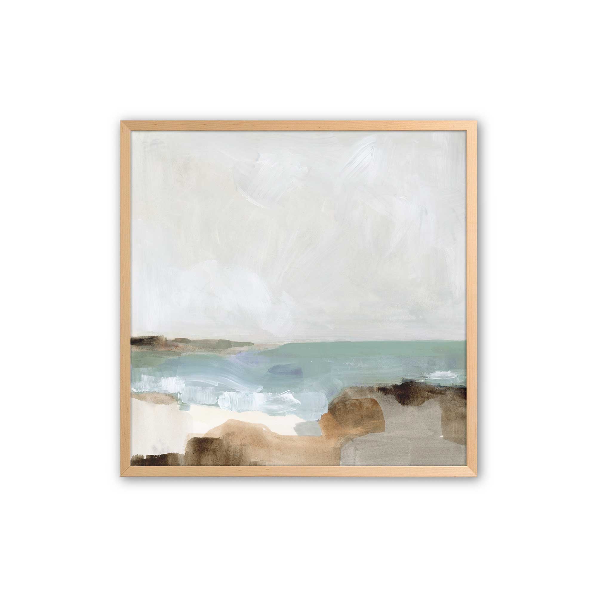Gentle Tides and Sky - Set of 2 Coastal Wall Art Prints for Beach House Decor, Living Room, Bedroom | Ocean Wave & Sunset Landscape Paintings