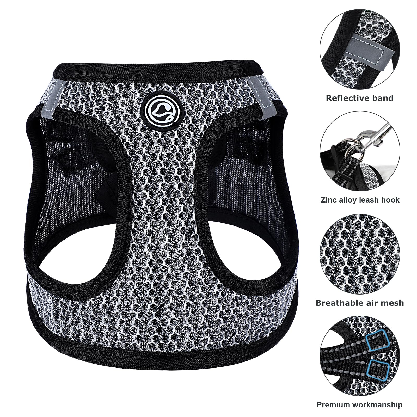 Premium Cat & Small Dog Harness - Adjustable XS Pet Harness for Puppies, Chihuahuas & Tiny Breeds - Comfortable Escape-Proof Design (Black, X-Small) - Perfect for Walking, Hiking & Outdoor Adventures