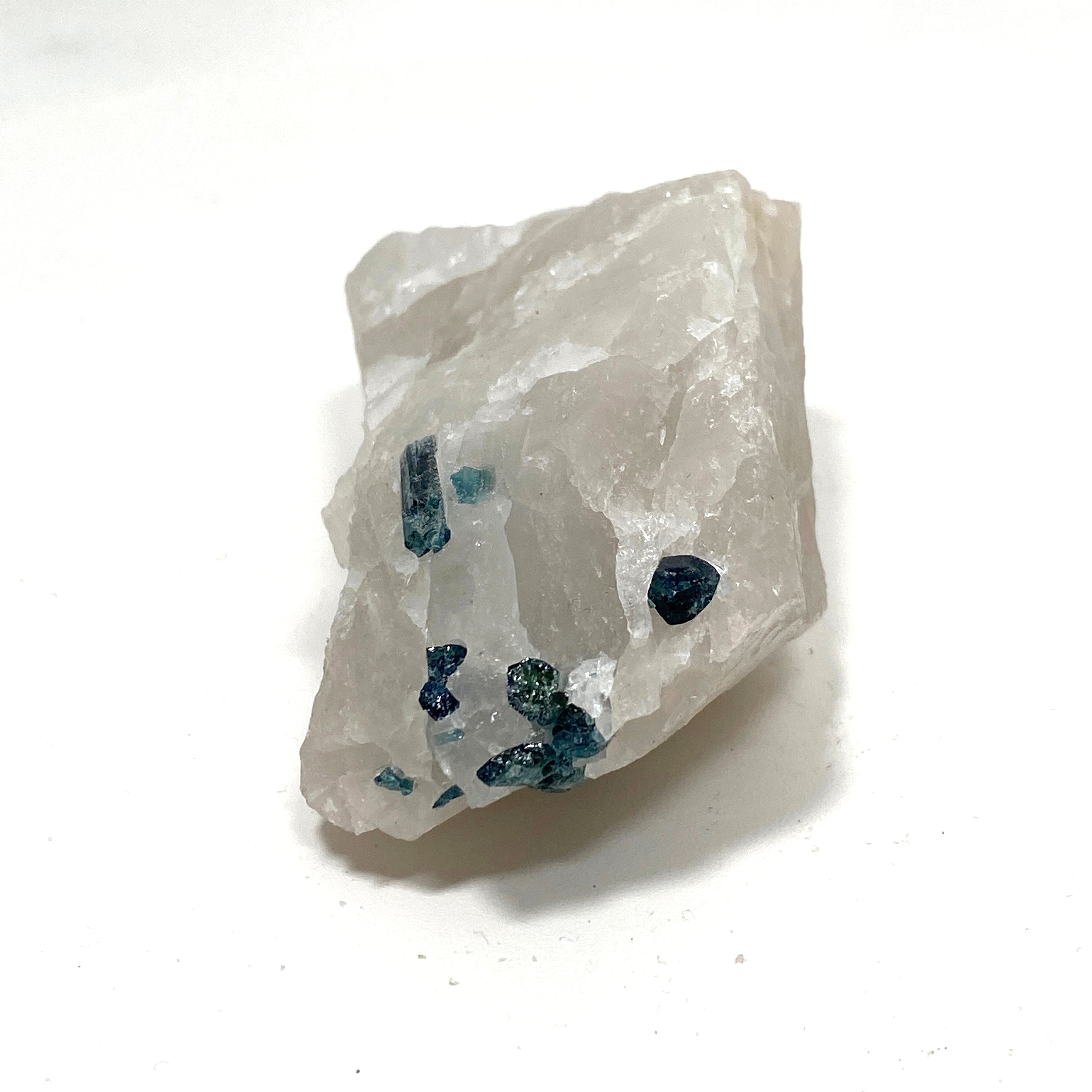 Natural Green Tourmaline on Quartz Crystal - Healing Stone for Meditation & Energy Work - GTQ02 - Perfect for Home Decor, Jewelry Making & Spiritual Practices