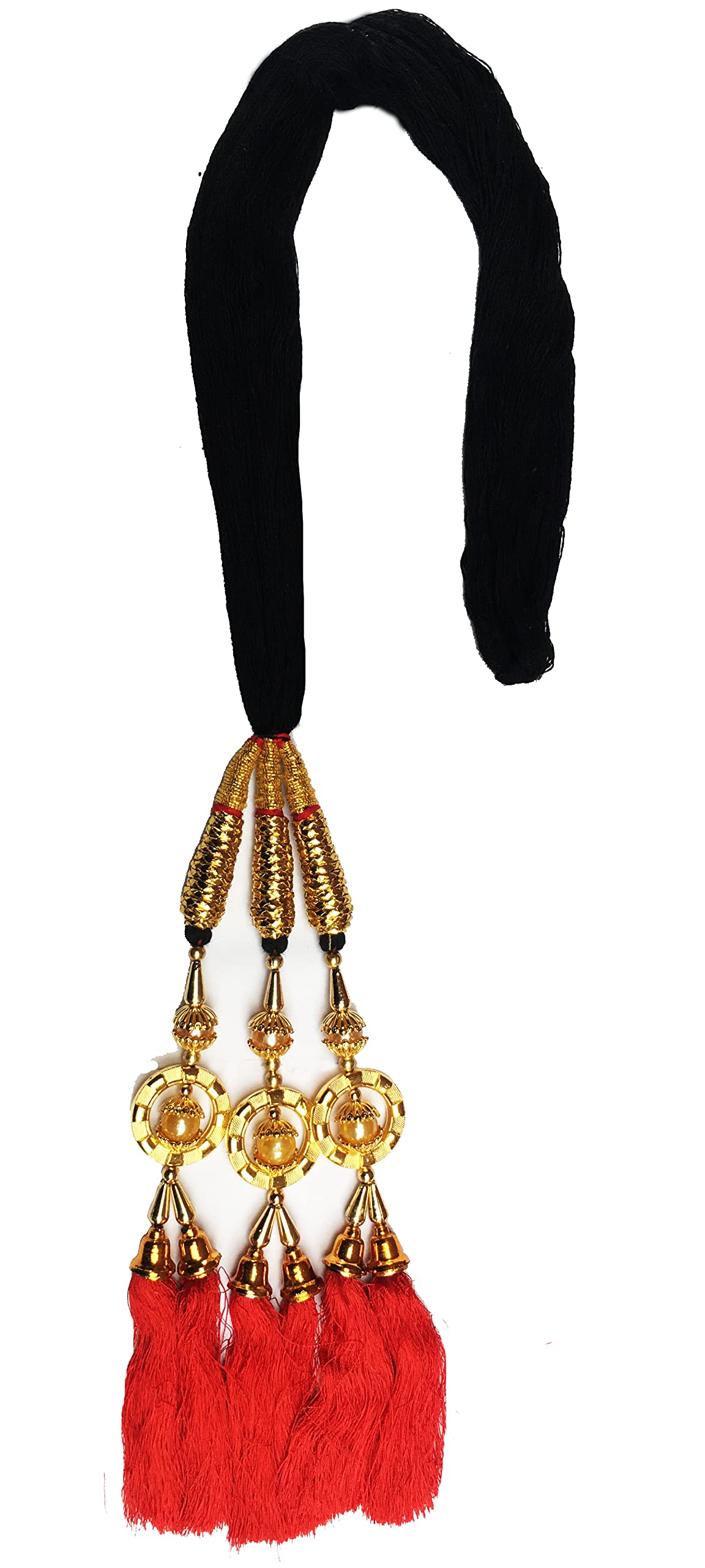HARSHITANJAL Parandi Paranda Choti Braid Tassel Hair Extensions for Women & Girls - Red Indian Hair Accessories for Weddings, Parties & Traditional Outfits