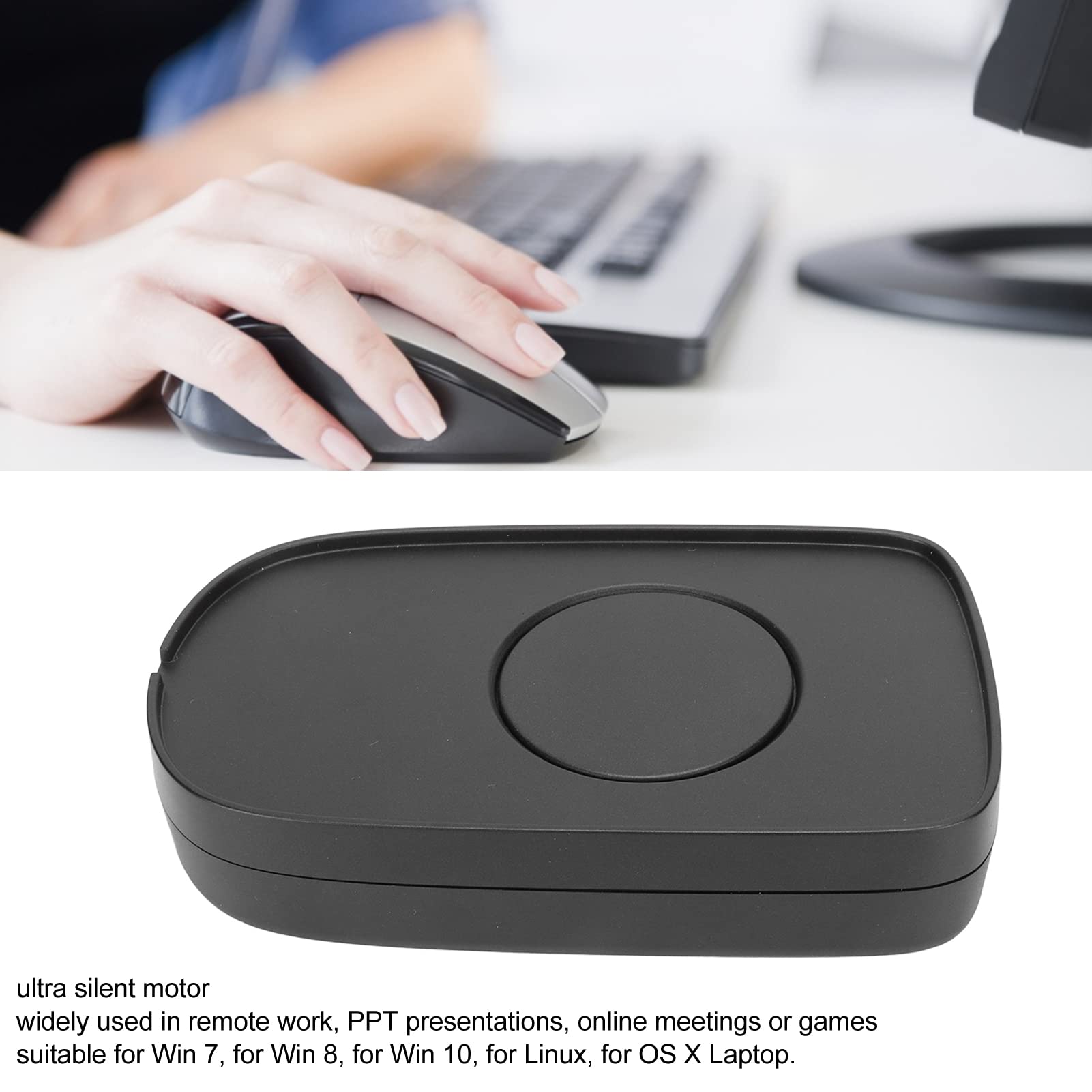 Automatic Mouse Mover Jiggler - USB Computer Mouse Mover to Prevent Sleep Mode & Keep PC Active - Perfect for Remote Work, Online Meetings & Gaming