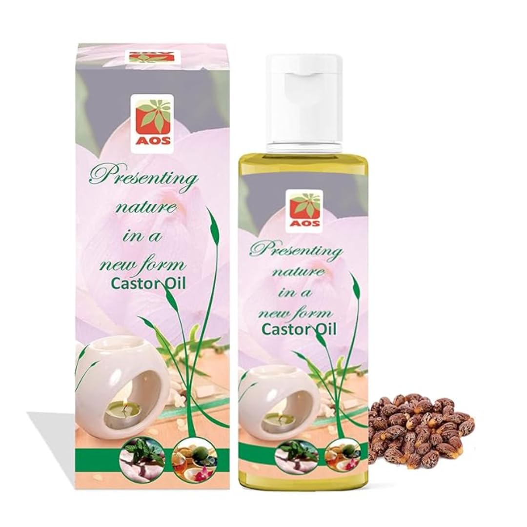 100% Pure Castor Oil for Hair Growth & Skin Care - 60ml | Natural Cold Pressed Hexane-Free | Promotes Eyelash & Eyebrow Growth | Perfect for Hair, Skin & Beard Care