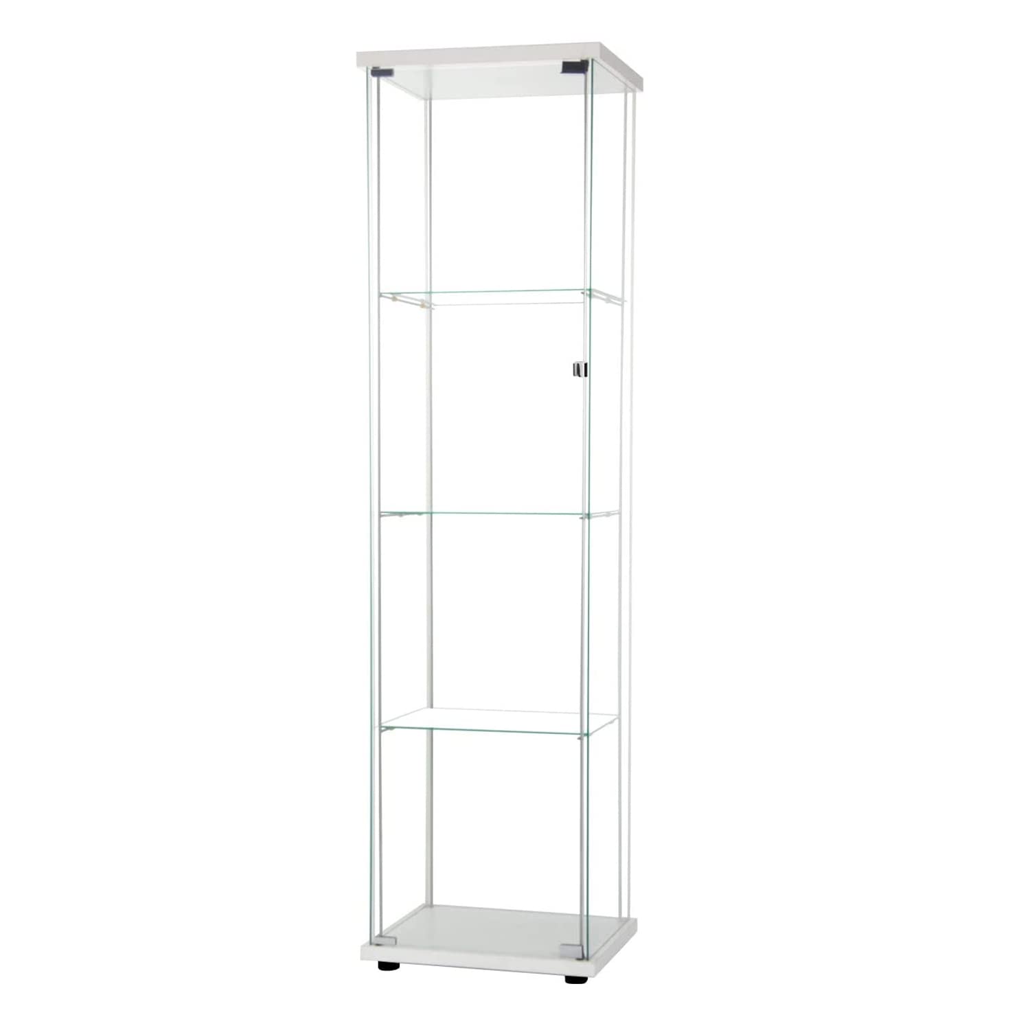 Modern 4-Tier Glass Display Cabinet with Clear Door - 5mm Tempered Glass Curio Cabinet for Collectibles & Decor - Floor Standing Showcase 17