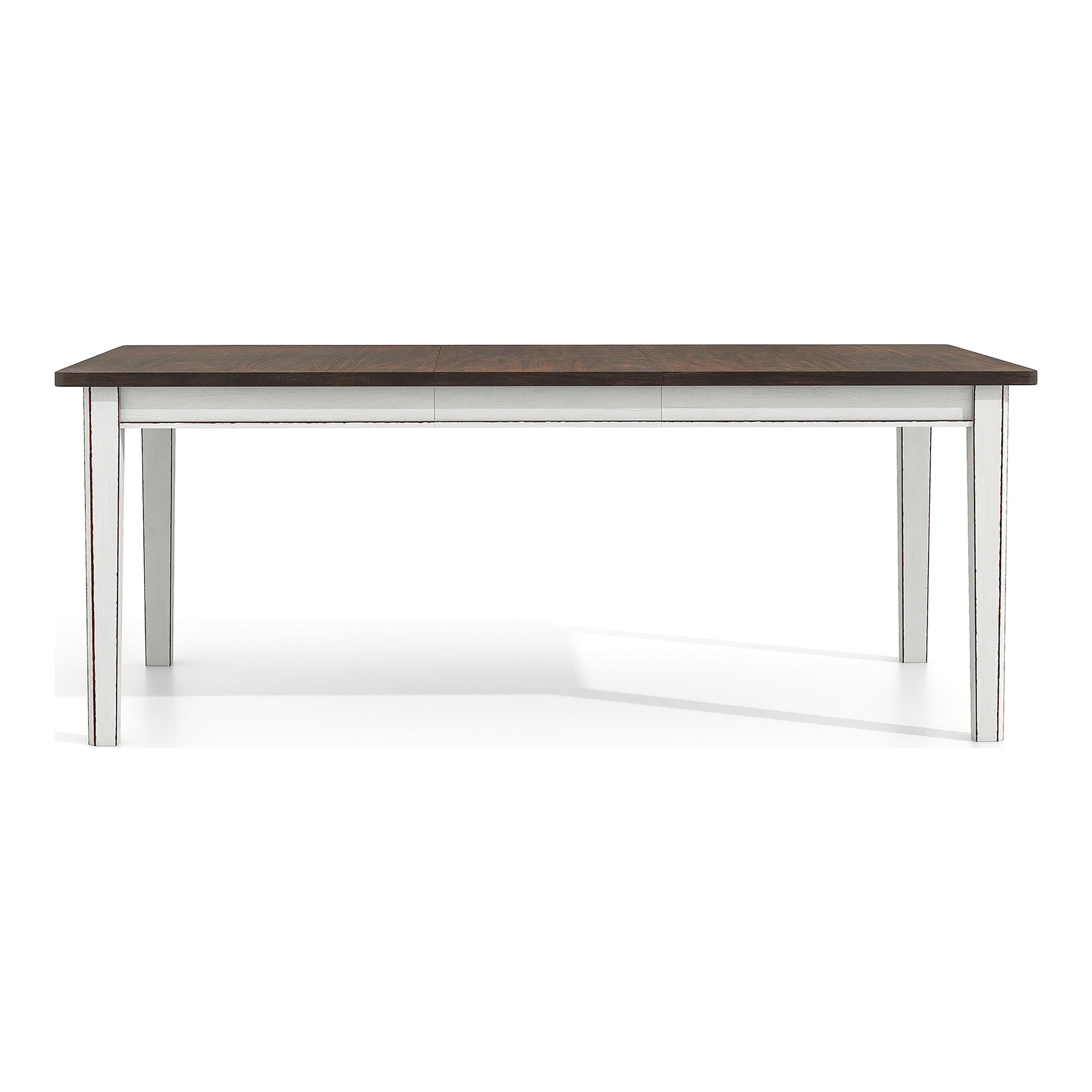 Furniture of America Fie Rustic Solid Wood Expandable Dining Table - White Finish | Farmhouse Style Dining Room Table for 6 to 10 People | Perfect for Family Gatherings & Entertaining Guests