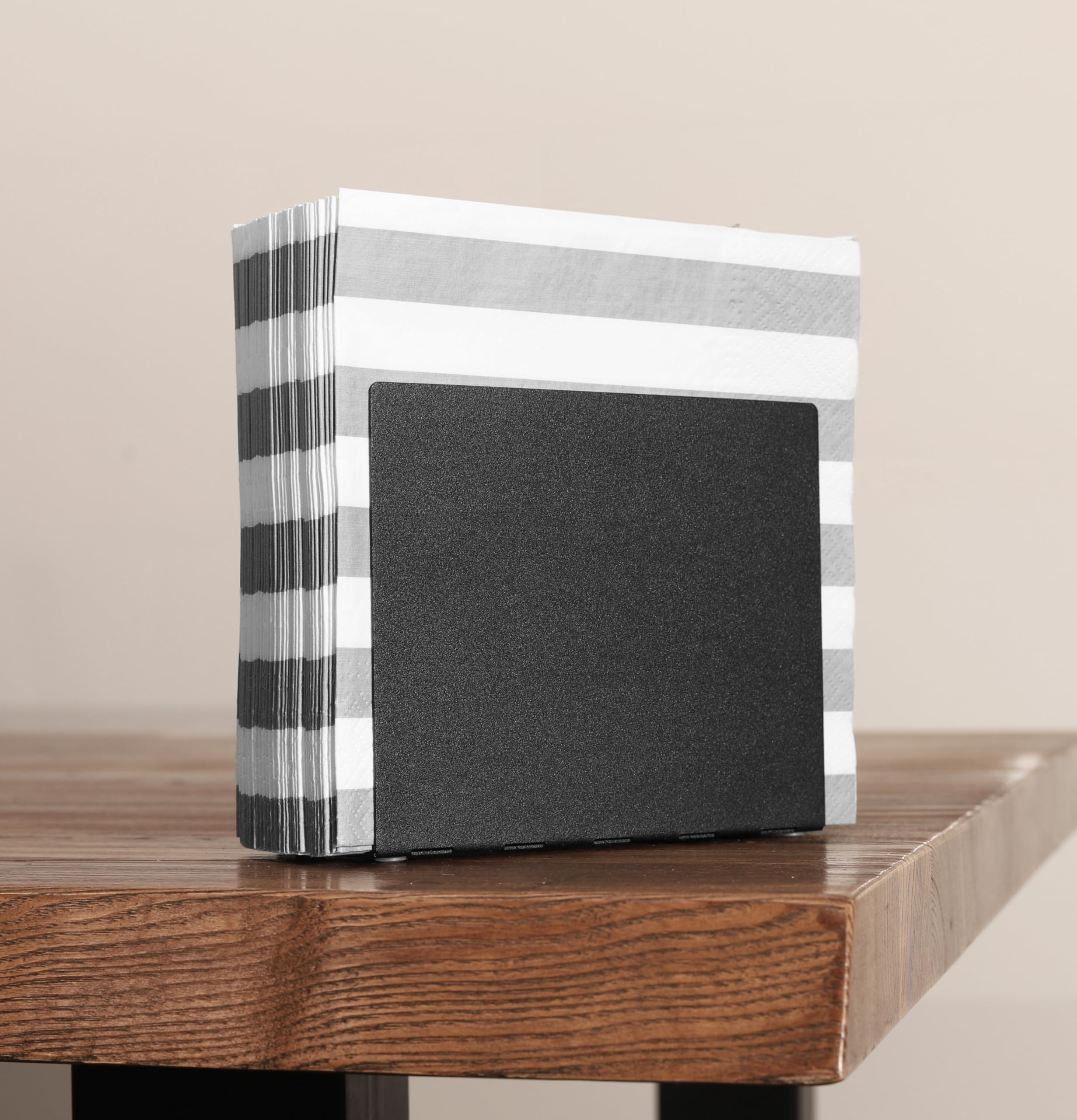 Modern Matte Black Metal Napkin Holder for Kitchen & Dining Table - Elegant Paper Napkin Dispenser - Perfect for Restaurants, Bars & Home Decor - Ideal for Everyday Use and Special Occasions