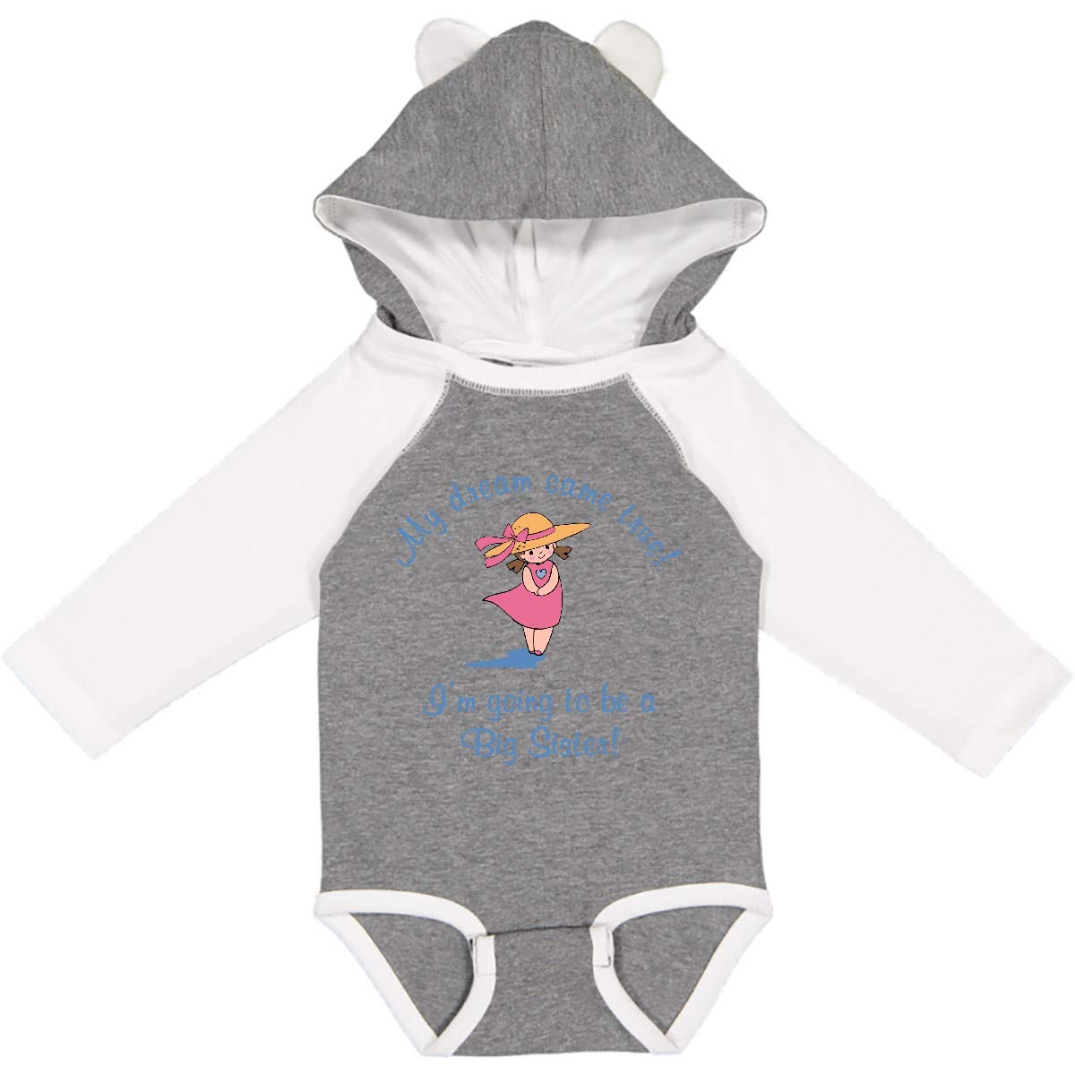 Inktastic Dream Future Big Sister Long Sleeve Baby Bodysuit - Soft Cotton Creeper for Newborn & Infant - Perfect for Sibling Announcement & Family Photo Shoots