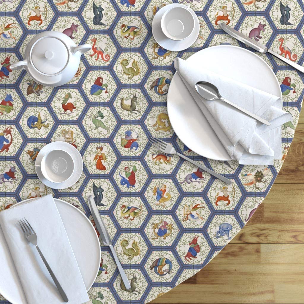 Custom Printed Cotton Sateen Tablecloth 90