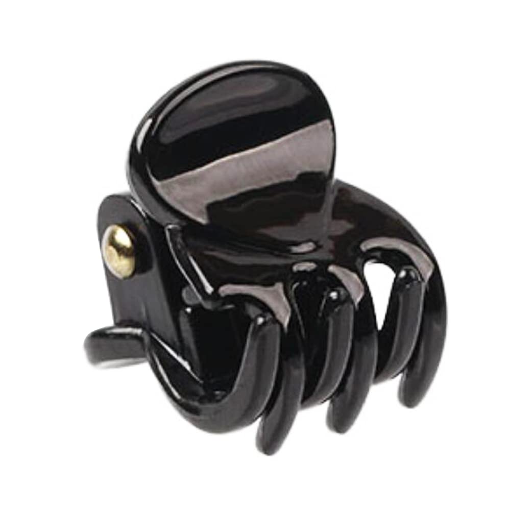 Haobase 12Pcs Black Plastic Mini Hair Claw Clips - Small Hair Clamps for Women & Girls - Hair Accessories for Ponytails, Bangs & Updos - Perfect for School, Work & Everyday Styling
