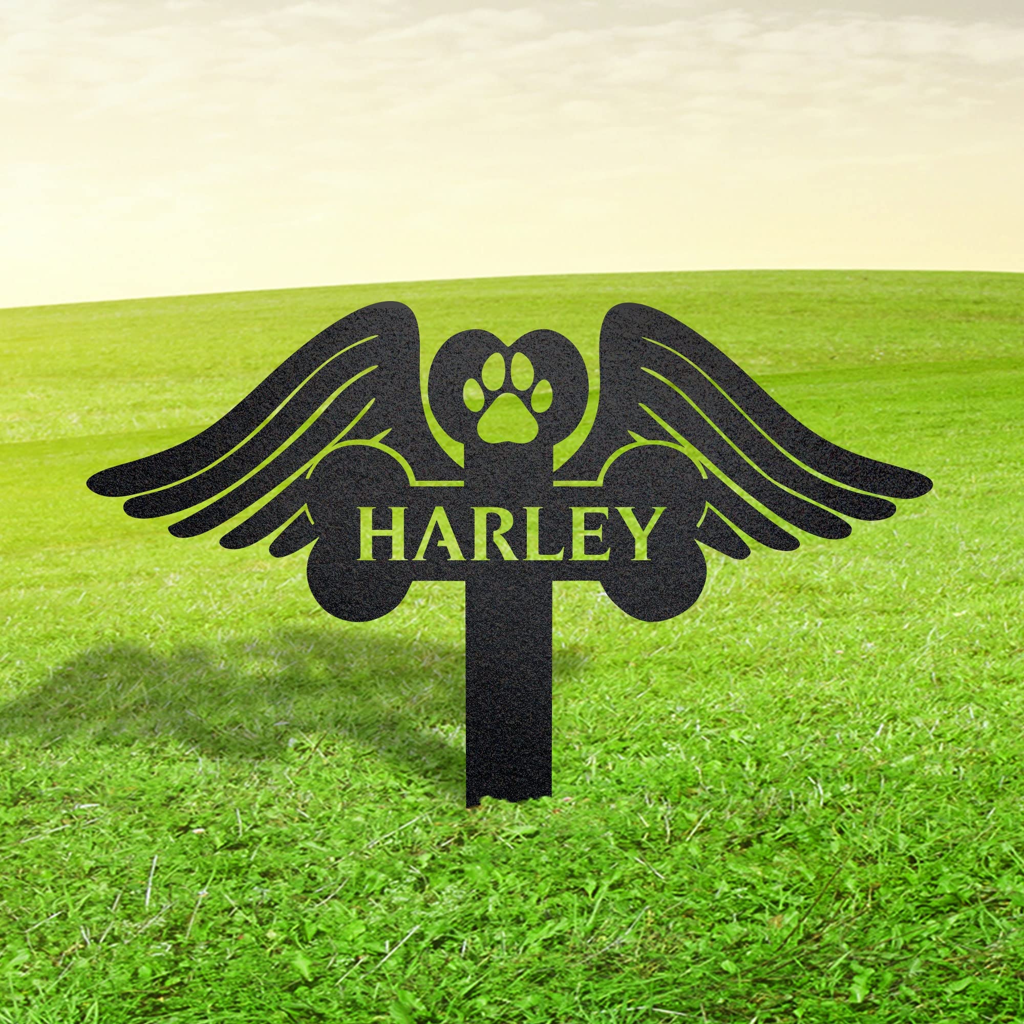 Personalized Dog Memorial Grave Stake - Custom Pet Memorial Sign & Cross for Sympathy Gifts | Perfect for Pet Graves, Backyard Memorials & Remembrance Gardens