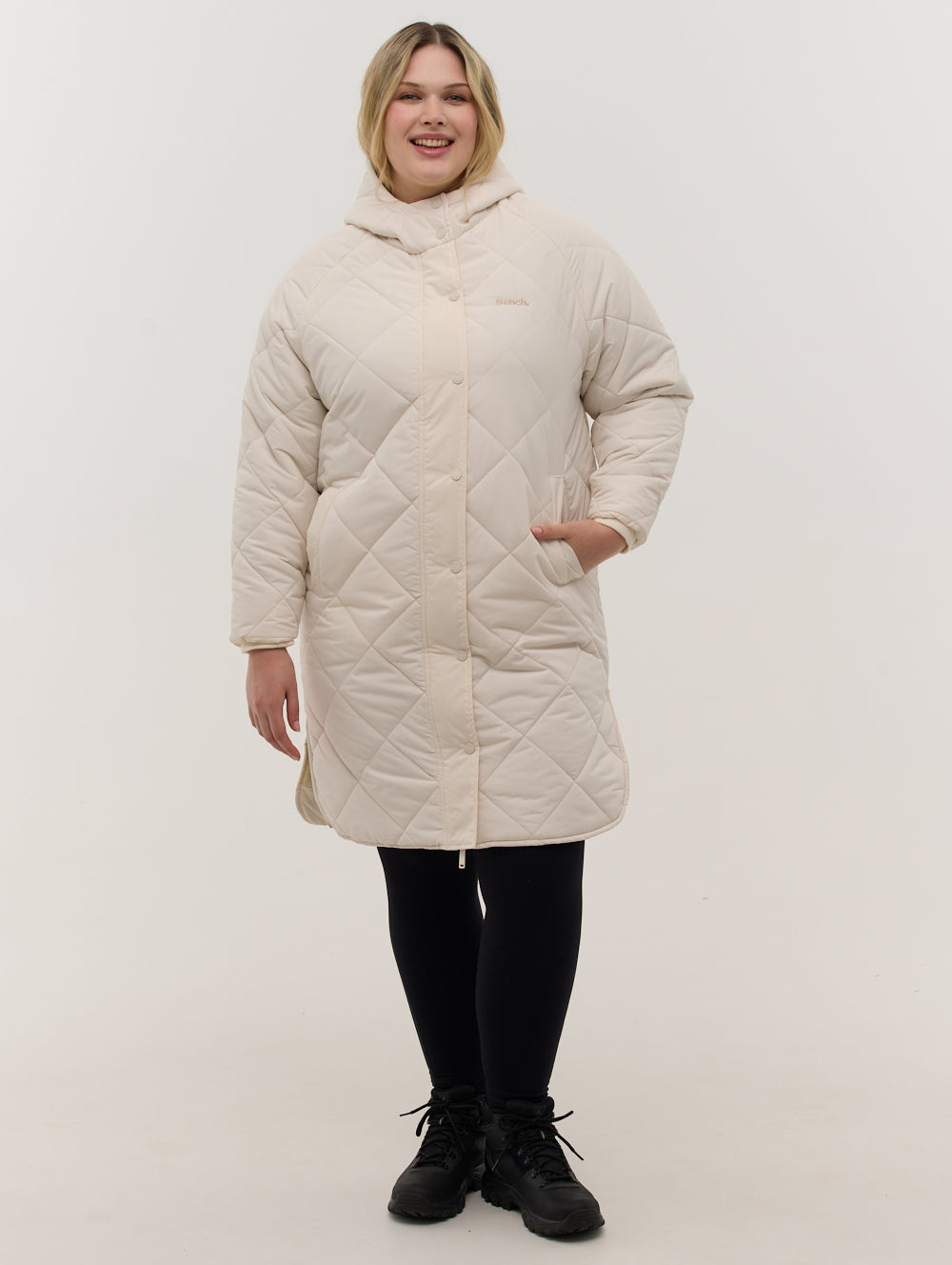 Genie Diamond Quilted Midi Parka Jacket for Women - Winter Warm Coat with Hood, Waterproof Windbreaker Outerwear - Perfect for Snow, Hiking & Daily Commute