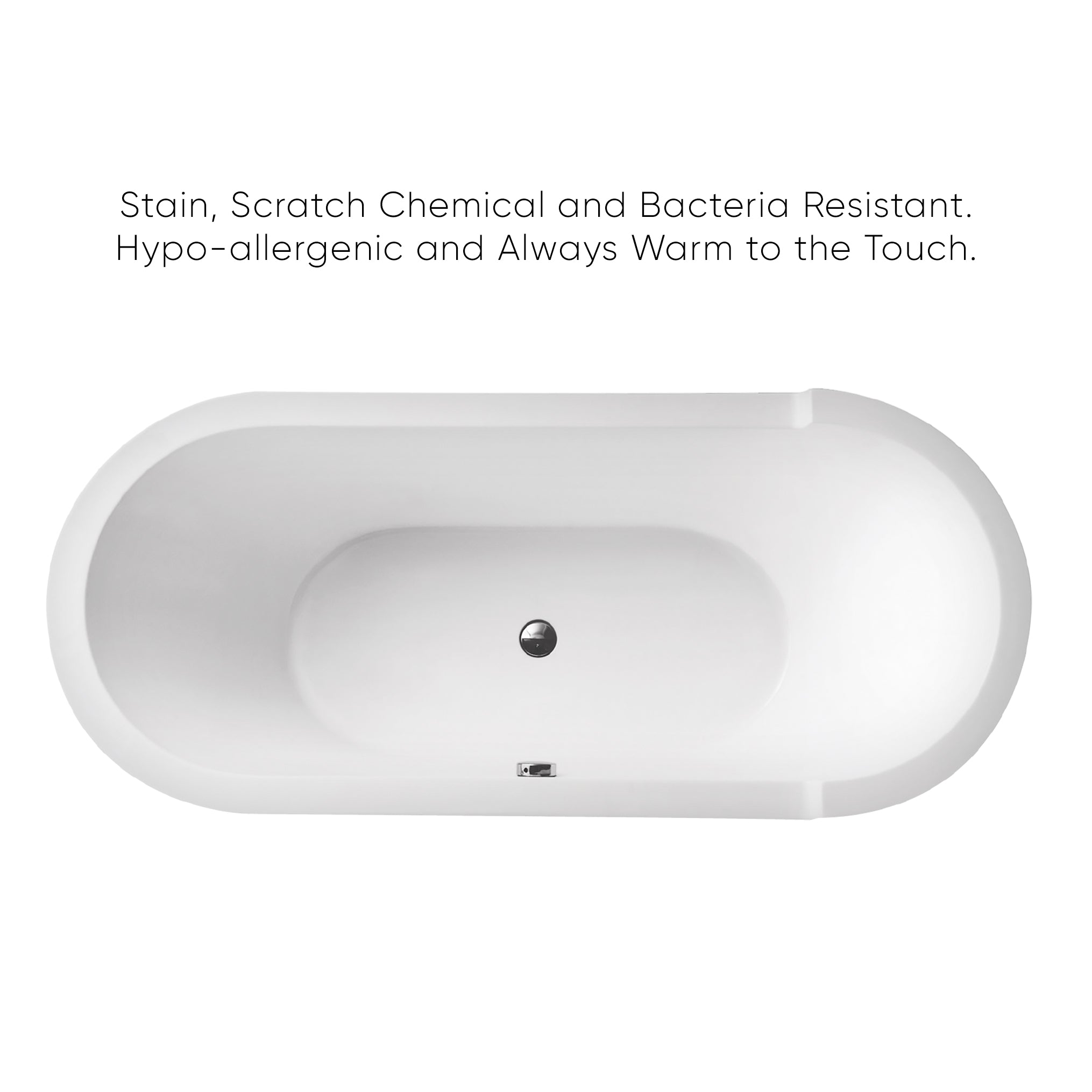 Freestanding Oval Acrylic Bathtub with Double-Ended Single-Sided Armrest - Modern Lucite Soaking Tub for Spa-Like Relaxation in Master Bathroom