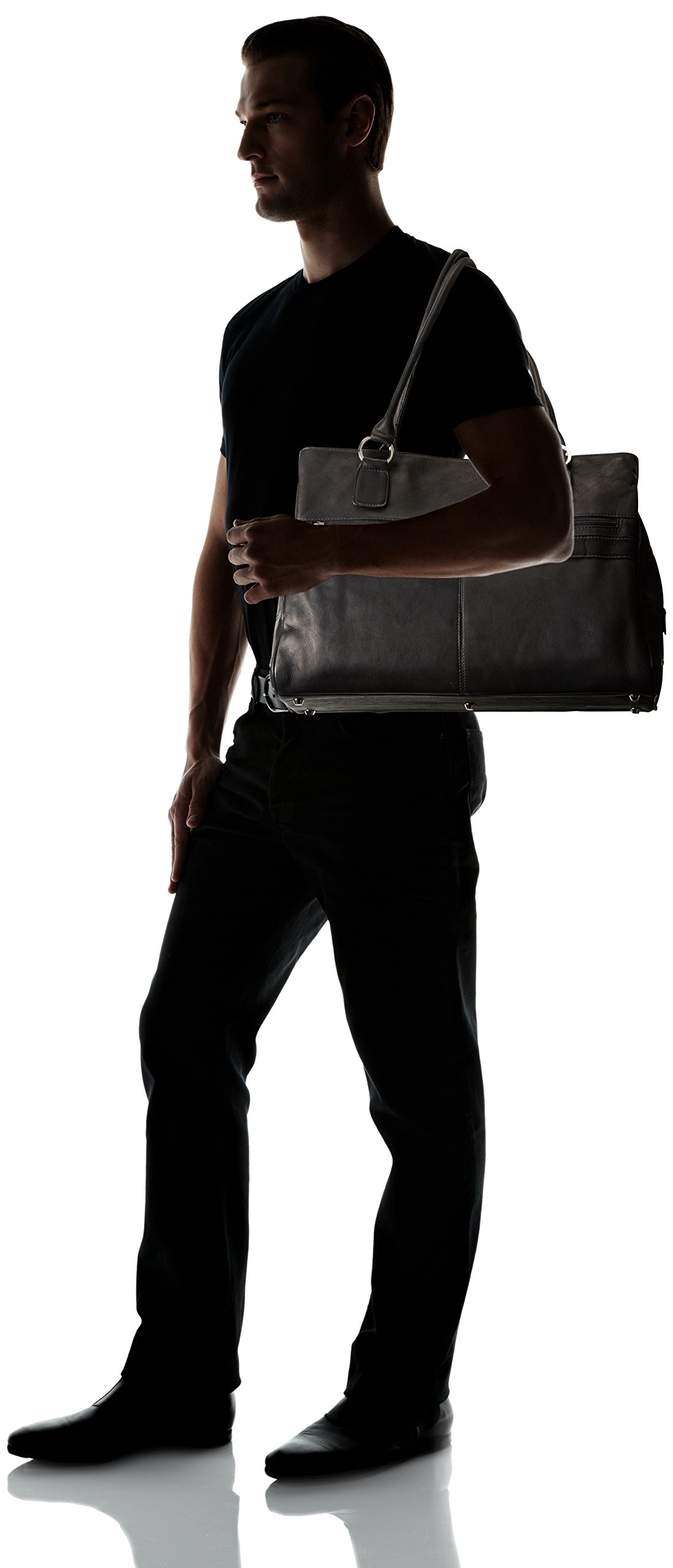 Premium Laptop Travel Tote Bag for Women & Men - Water-Resistant 15.6 Inch Laptop Briefcase - Business Work Commute, College, Airplane Carry-On - Black (One Size)