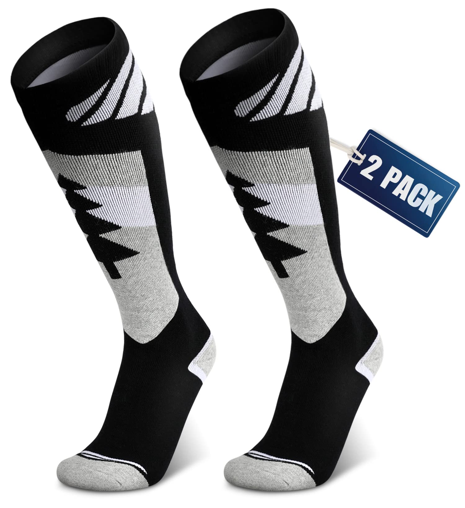 Hikenture Thermal Ski Socks for Men & Women - Winter Snowboard Socks for Cold Weather (2-Pack)
