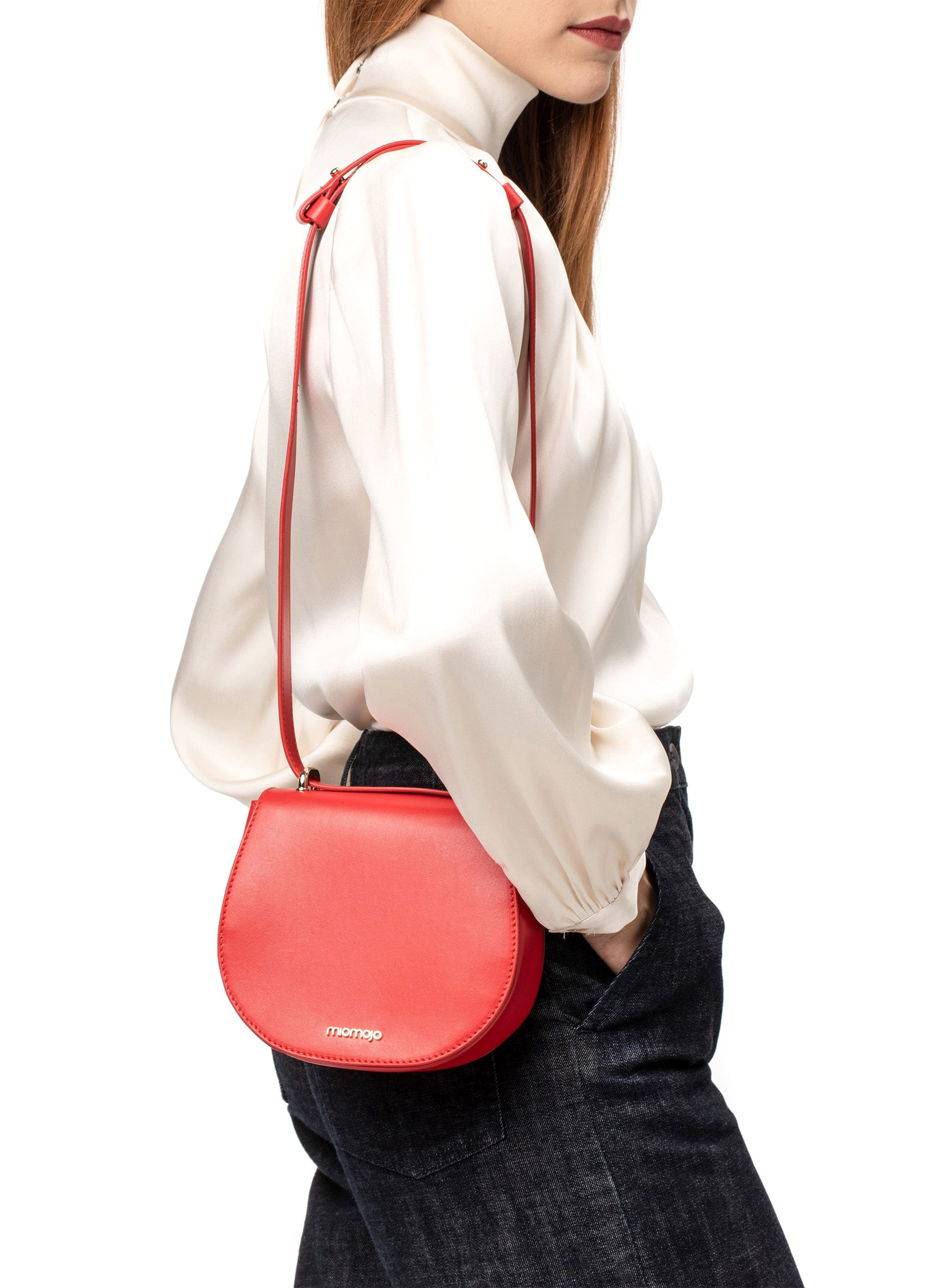 Vegan Leather Mini Crossbody Bag for Women - Apple Red | Stylish & Eco-Friendly Purse for Everyday Use, Work, and Travel