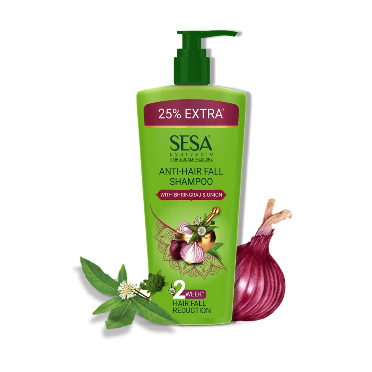 SESA Ayurvedic Anti Hairfall Shampoo for Dry & Frizzy Hair - 500ml | Reduces Hair Loss with 6 Natural Herbs | Paraben & Sulfate Free | Ideal for Daily Hair Care & Scalp Nourishment