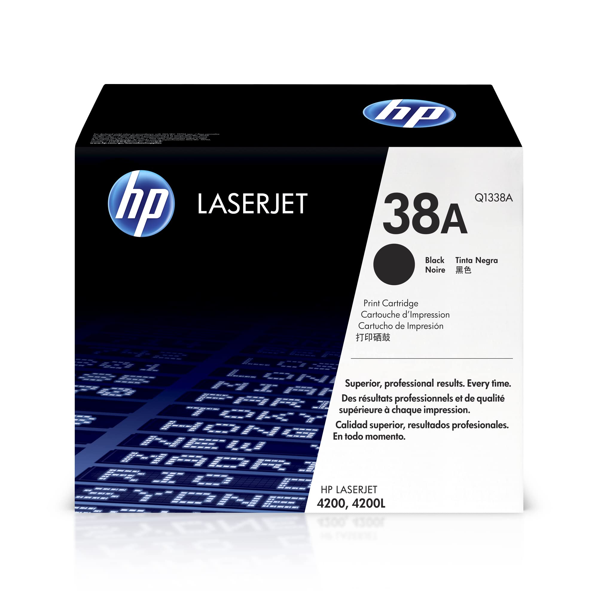 Original HP 38A Black Toner Cartridge (Q1338A) - Compatible with HP LaserJet 4200 Series Printers | High-Yield Replacement for Office & Home Printing Needs
