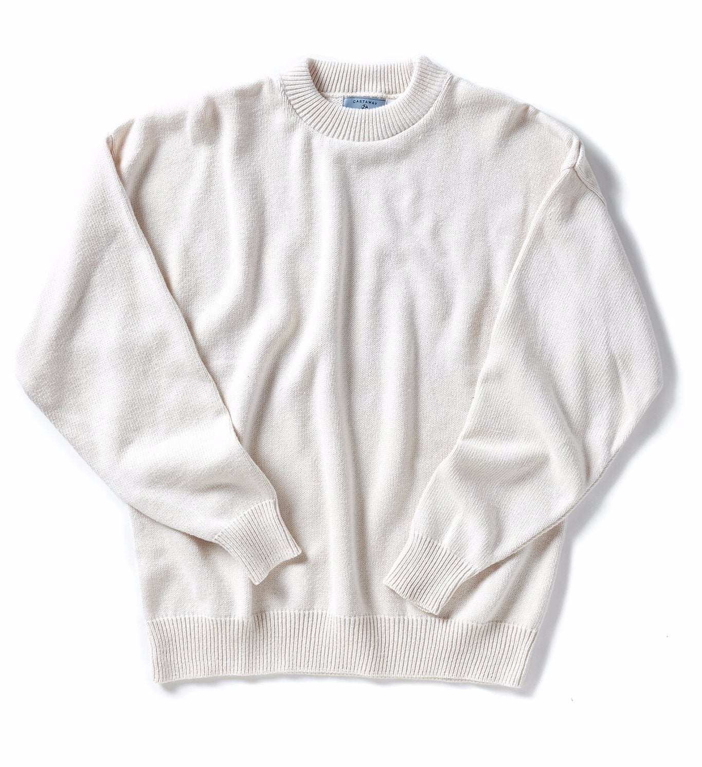 Yachtsman Crewneck Sweater for Men - Premium Cotton Knit Pullover in Cream - Perfect for Sailing, Casual Wear & Outdoor Activities