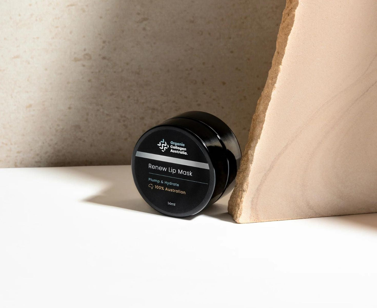 Organic Collagen Lip Mask (14ml) - Hydrating & Plumping Treatment for Dry, Chapped Lips - Perfect for Night Care & Pre-Makeup Prep