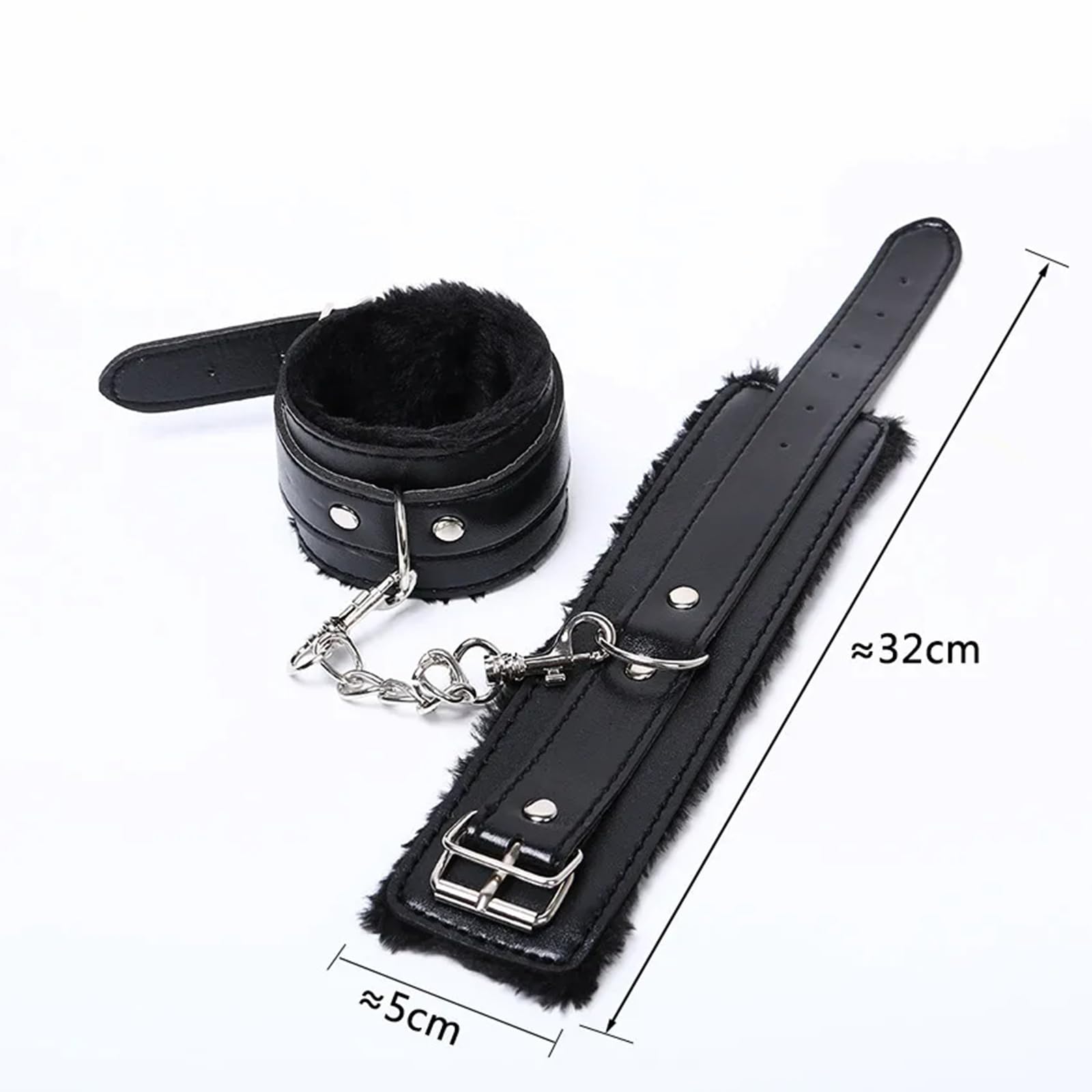 Fluffy Fitness Wrist Cuffs - 2 Pairs Soft Plush Exercise Bracelets with Detachable Leash Chain for Yoga, Gym Workouts & Home Training | Perfect for Strength Training, Resistance Exercises & Couple Fitness Activities