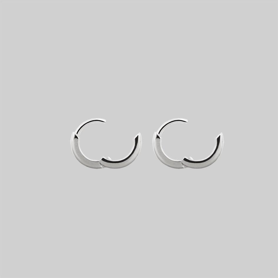 Simple Silver Clicker Hoop Earrings 12mm - Minimalist Stud Earrings for Women - Perfect for Everyday Wear, Parties & Gifting