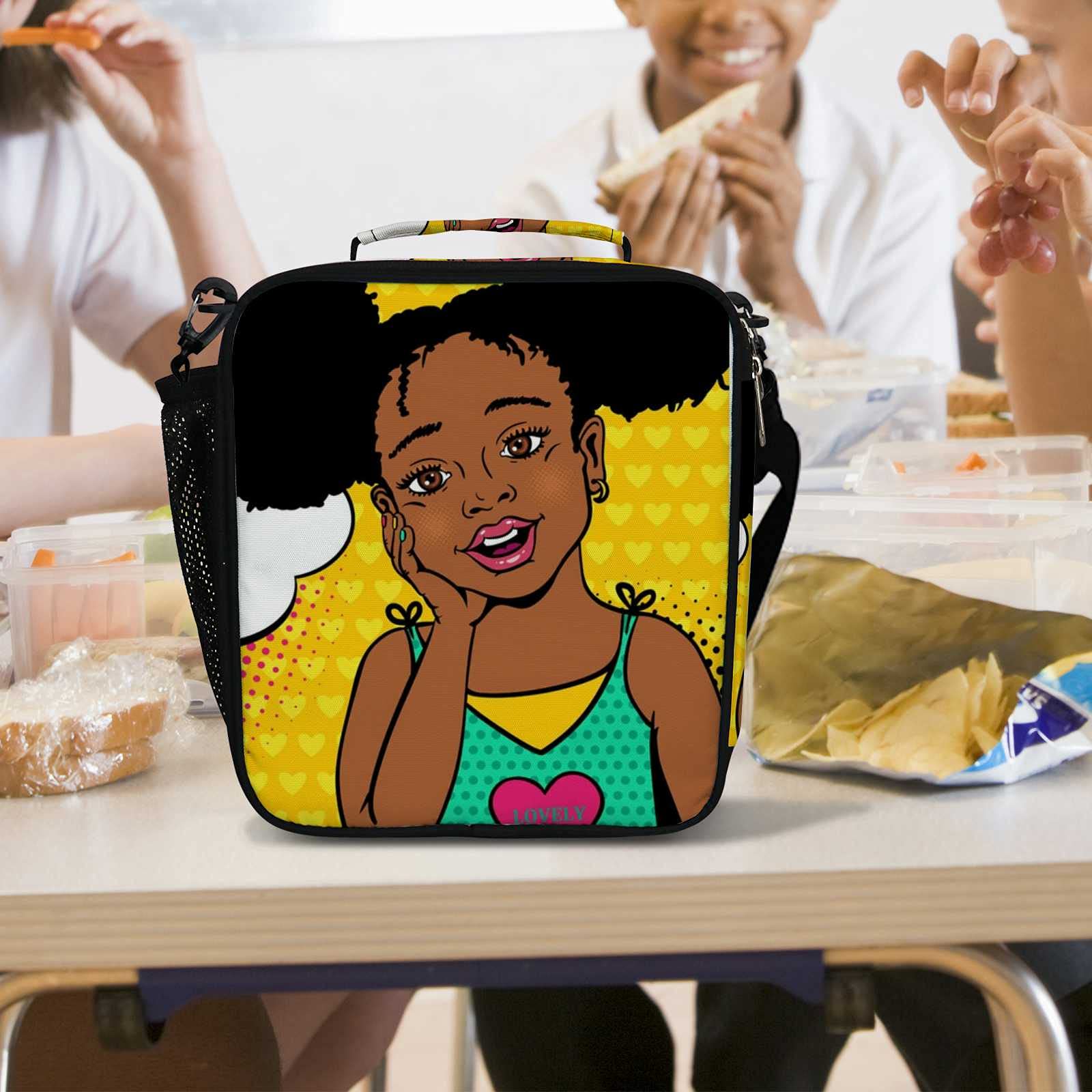 Vantaso Insulated Lunch Bag for Kids & Women - Leakproof Cooler Tote for School, Work, Picnic & Travel - African Print Design for Girls & Teens - Perfect for Daily Meals, Beach Trips and Outdoor Activities