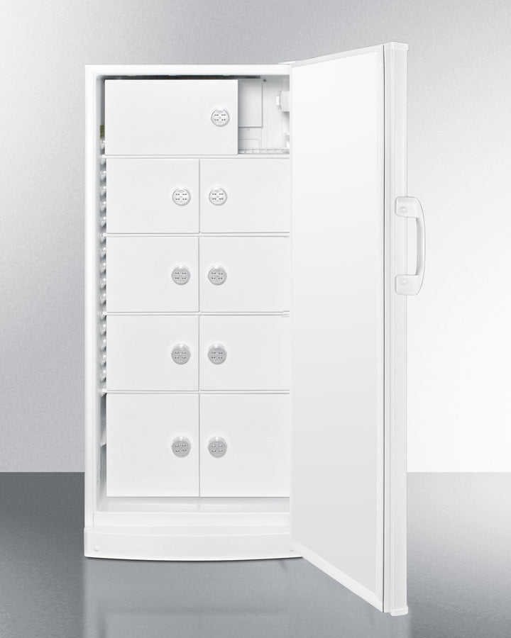 Accucold 24-Inch Wide All Refrigerator with 9 Locking Compartments - FFAR10LOCKER - Perfect for Medical Labs, Pharmacy Storage & Home Use