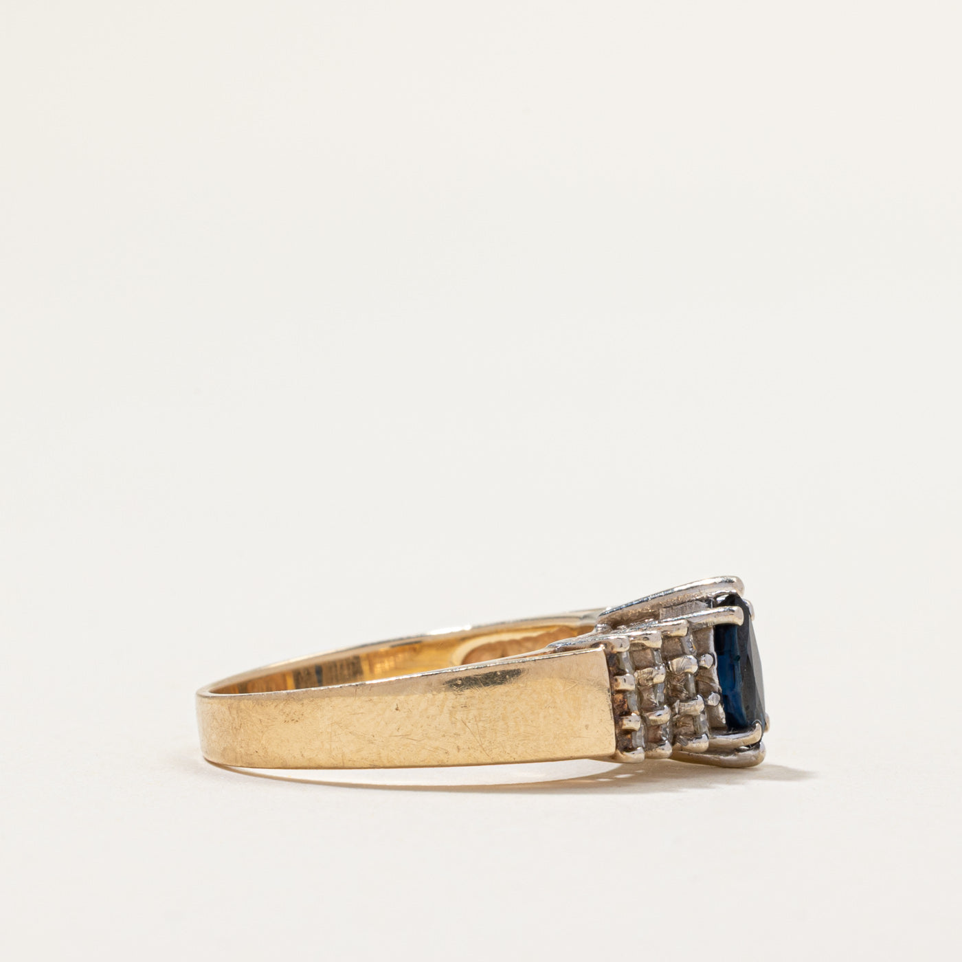 Exquisite Marquise Cut Sapphire and Diamond Ring - 0.50ctw (0.50ct) - Size 8 - Perfect for Engagement, Anniversary & Special Occasions
