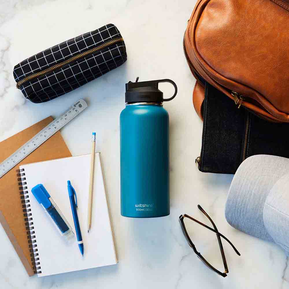 Premium Insulated Stainless Steel Water Bottle - 900ml (30oz) Leak-Proof, Double-Walled Vacuum Flask for Hot & Cold Drinks - Perfect for Hiking, Gym, Office & Outdoor Activities - Teal Blue