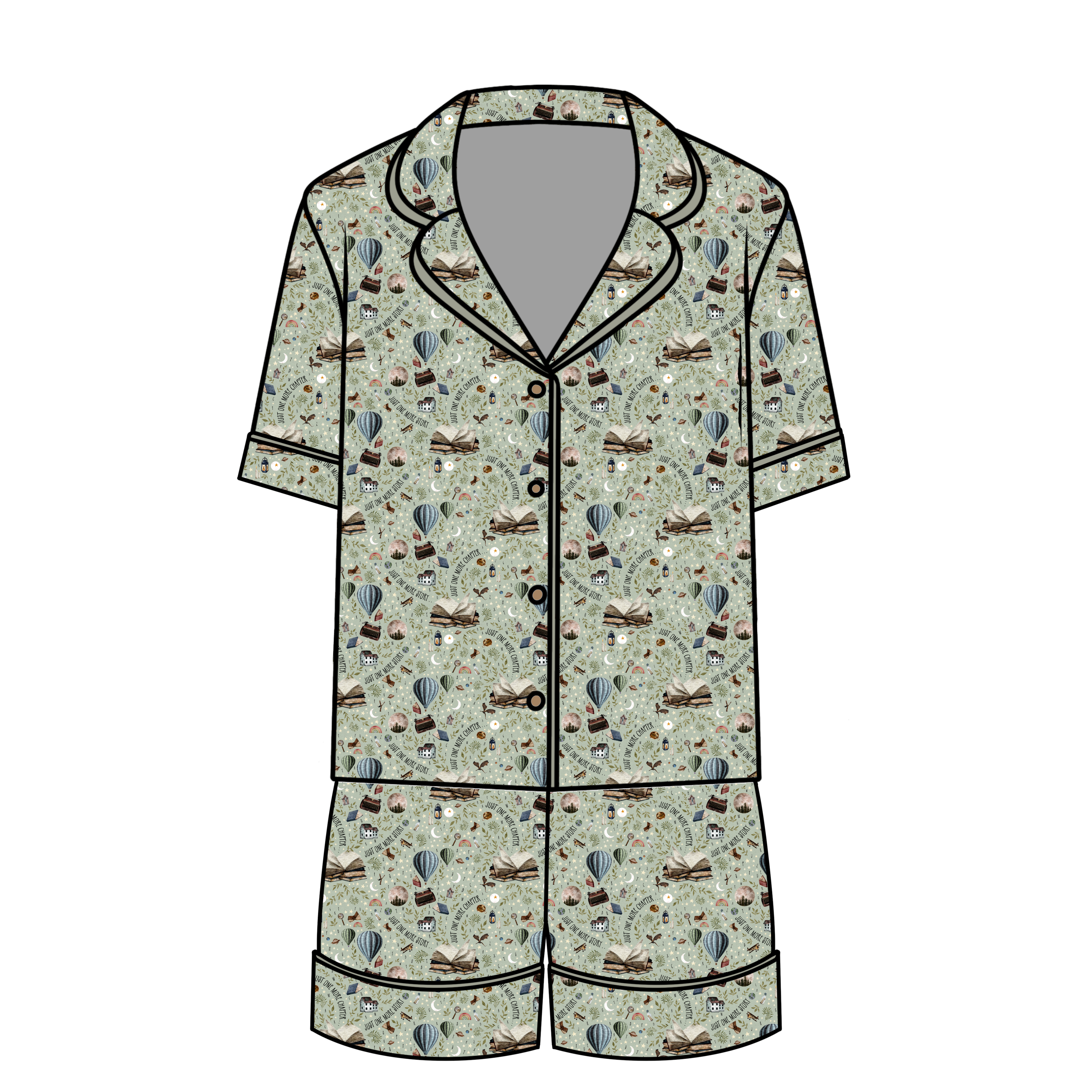One More Story Women's Relaxed Short Sleeve Pajama Set - Soft Cotton Sleepwear for Lounge & Nighttime Comfort