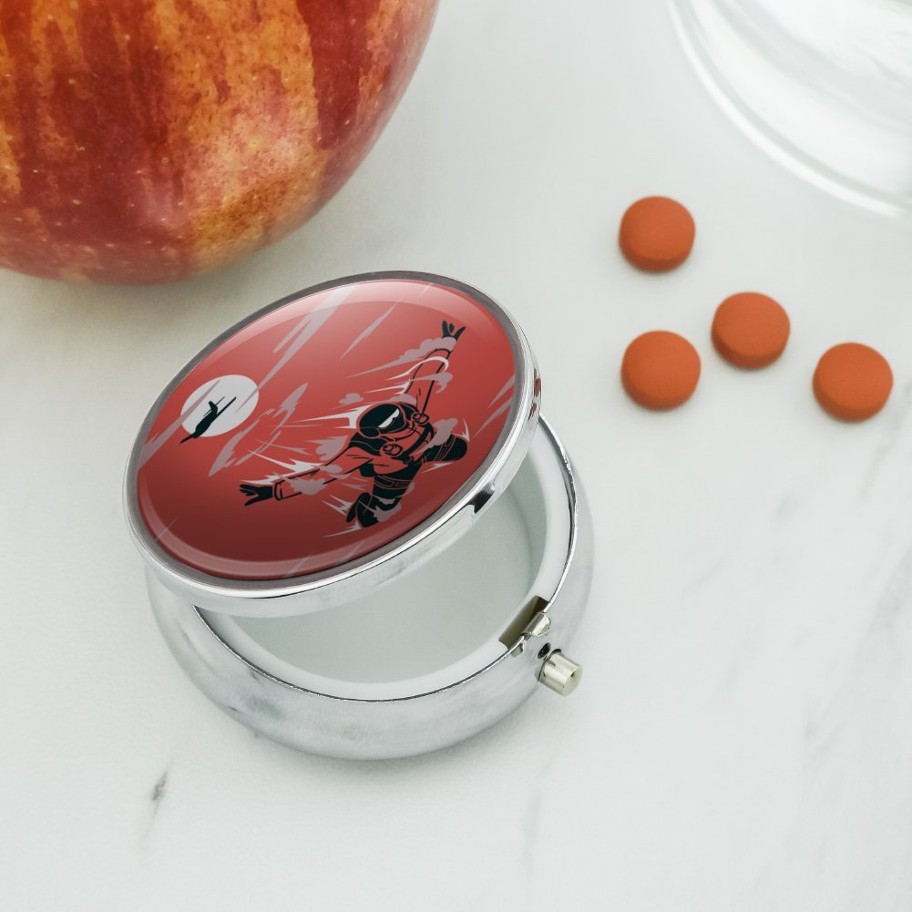Skydiver Skydiving Out of Plane Pill Case - Compact Travel Pill Organizer Box - Perfect for Adventure Enthusiasts & Travel Accessories
