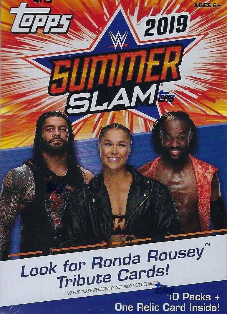 Topps 2019 WWE SummerSlam Trading Cards Value Box - Collectible Wrestling Cards for Fans & Collectors - Perfect for Gifts, Display, and Trading Card Games
