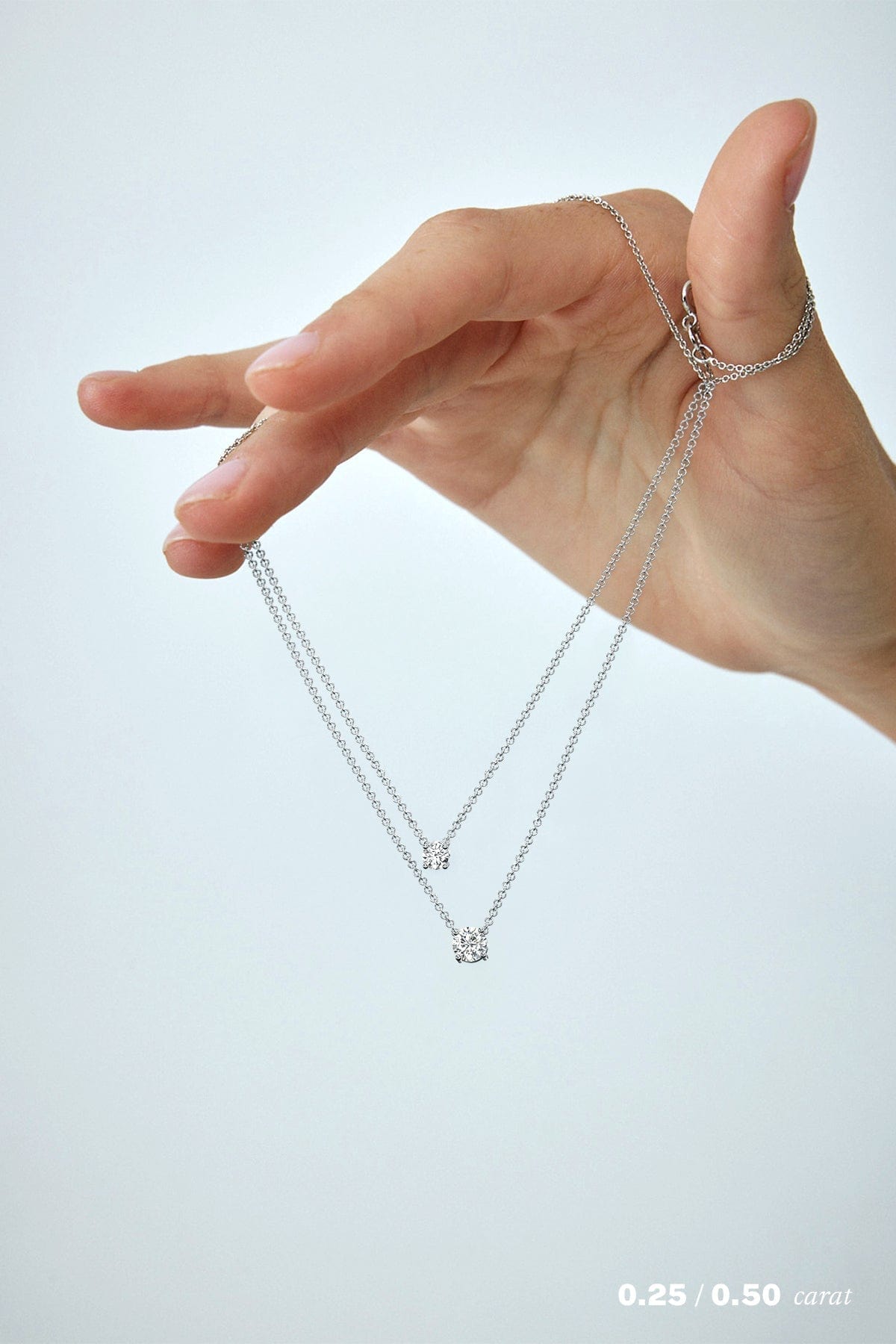 1/4 Carat Round Floating Diamond Necklace - Elegant Solitaire Pendant for Women - Perfect for Weddings, Anniversaries & Special Occasions