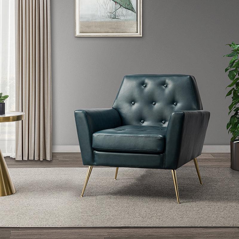 Raelynn Vegan Leather Armchair - Modern PU Leather Lounge Chair for Living Room, Office & Bedroom - Eco-Friendly Faux Leather Accent Chair for Home Decor