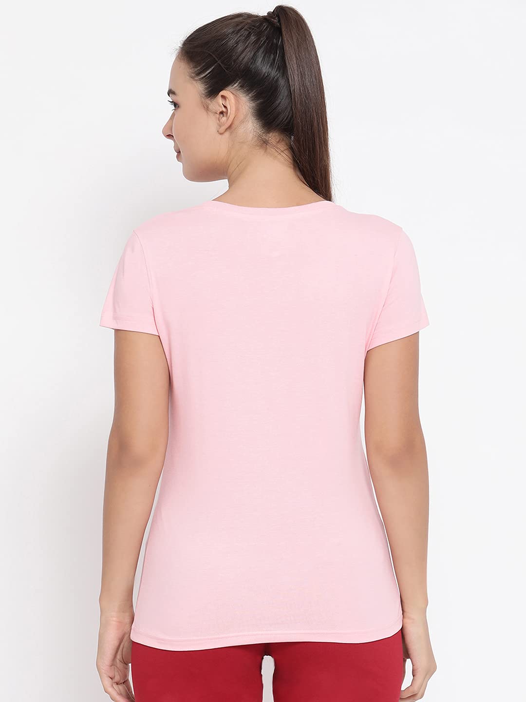 Macrowoman W-Series Women's Basic Cotton T-Shirt - Regular Fit Solid Color Casual Tee for Everyday Wear, Work & Weekend Outfits