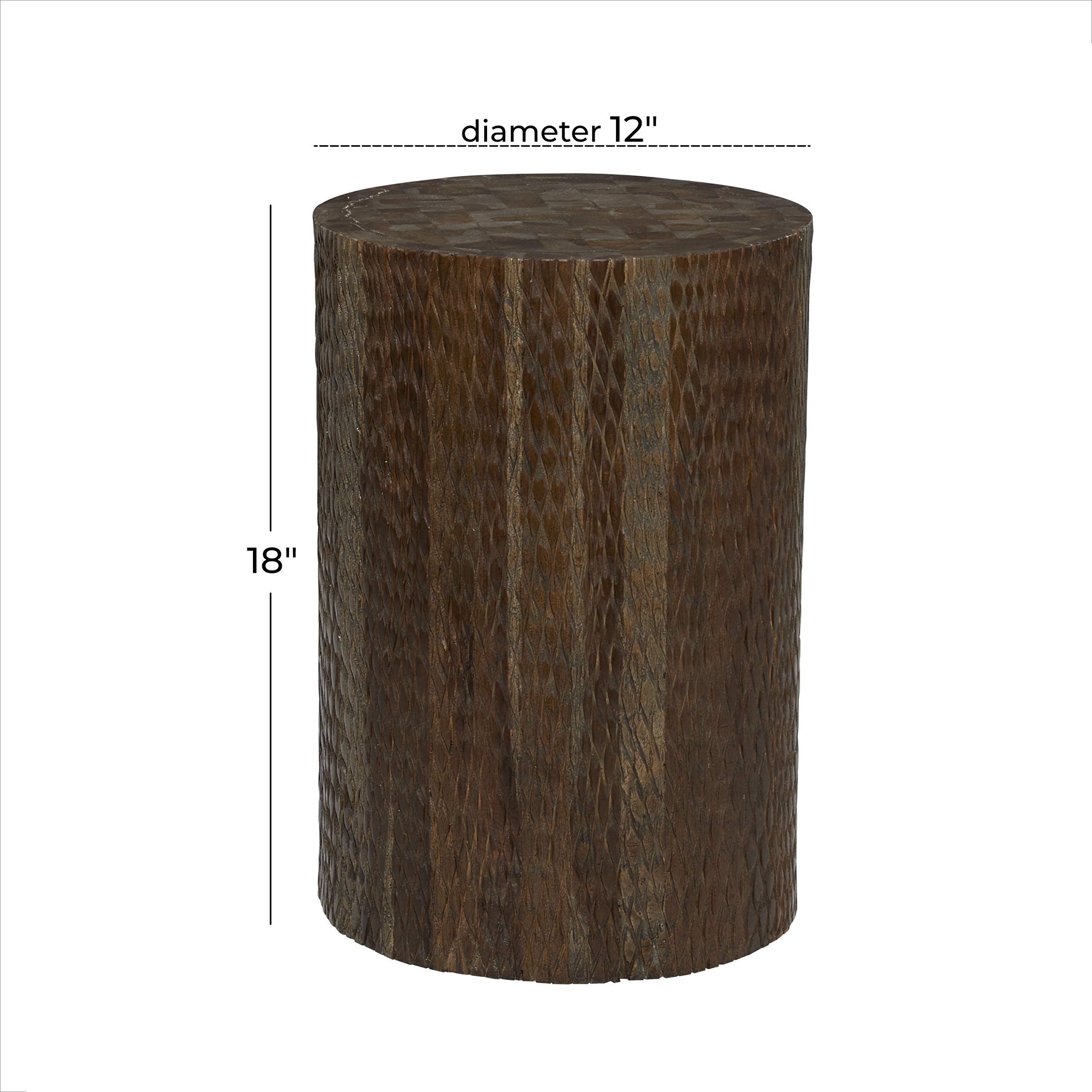 Handcrafted Teak Wood Accent Table - 12