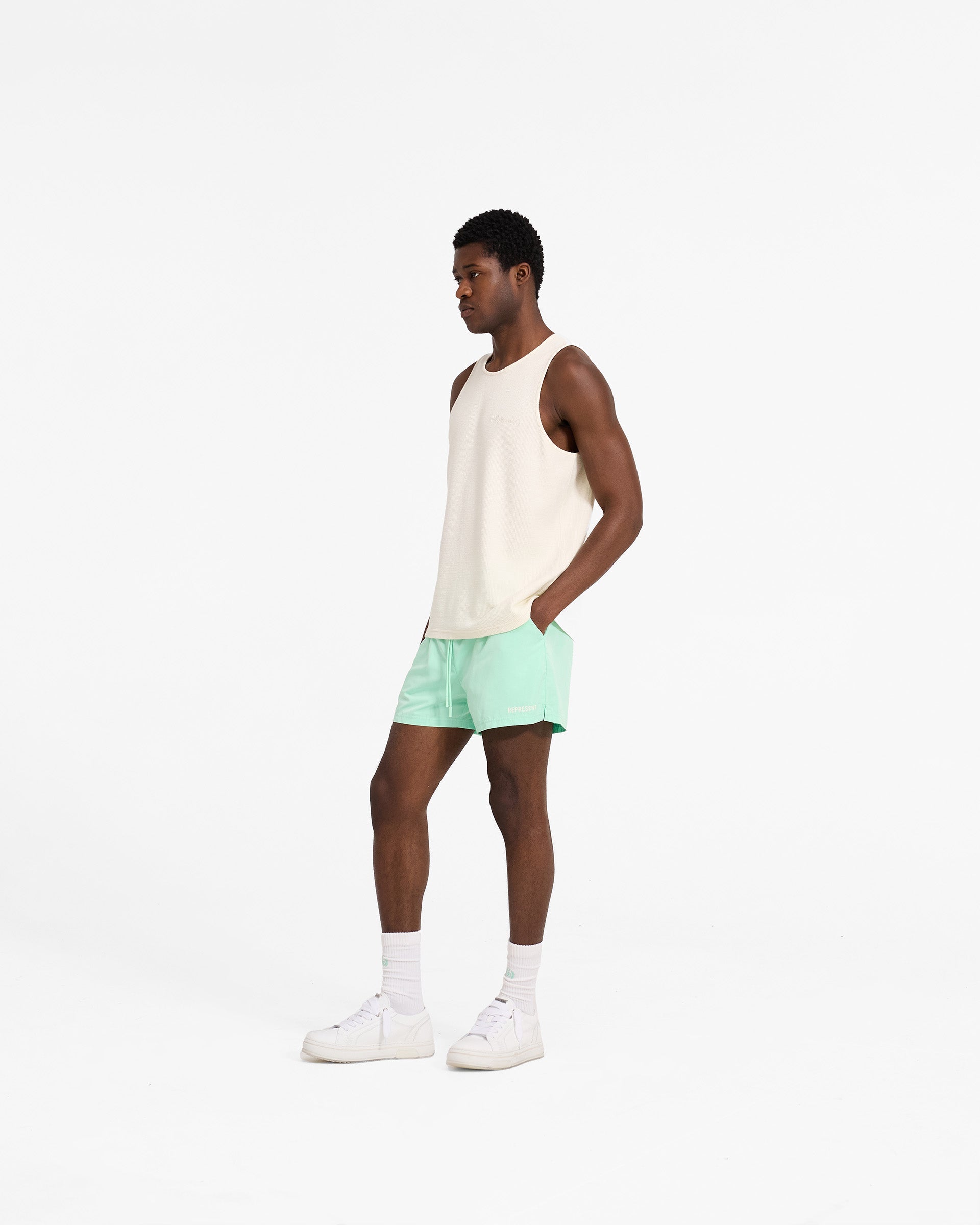 Electric Mint Swim Shorts for Men - Quick Dry, Comfortable & Stylish - Perfect for Beach, Pool & Summer Vacations