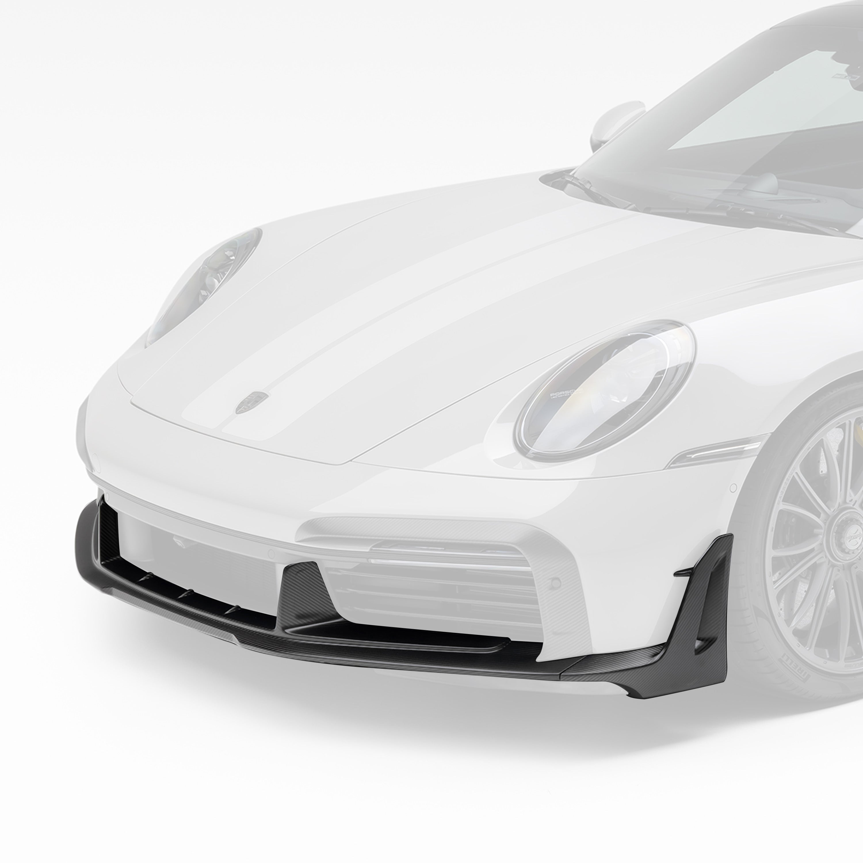 Porsche 992 Turbo S Aero Front Spoiler with Winglets - High-Performance Carbon Fiber Lip for 911 Turbo S (2019-2023) - Track & Street Racing Upgrade