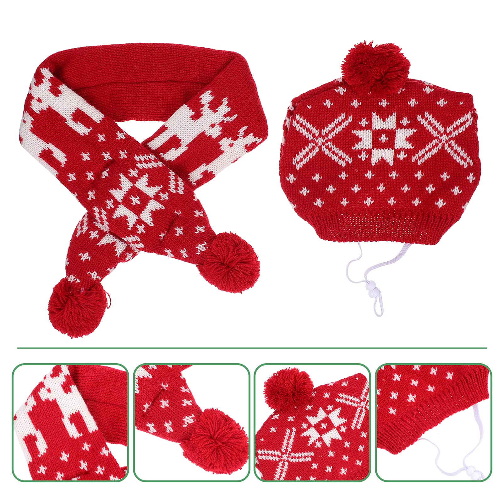 Balacoo 1 Set Red Santa Hat & Scarf Christmas Dog Costume - Warm Puppy Outfits for Holiday Photos, Parties, and Festive Pet Celebrations