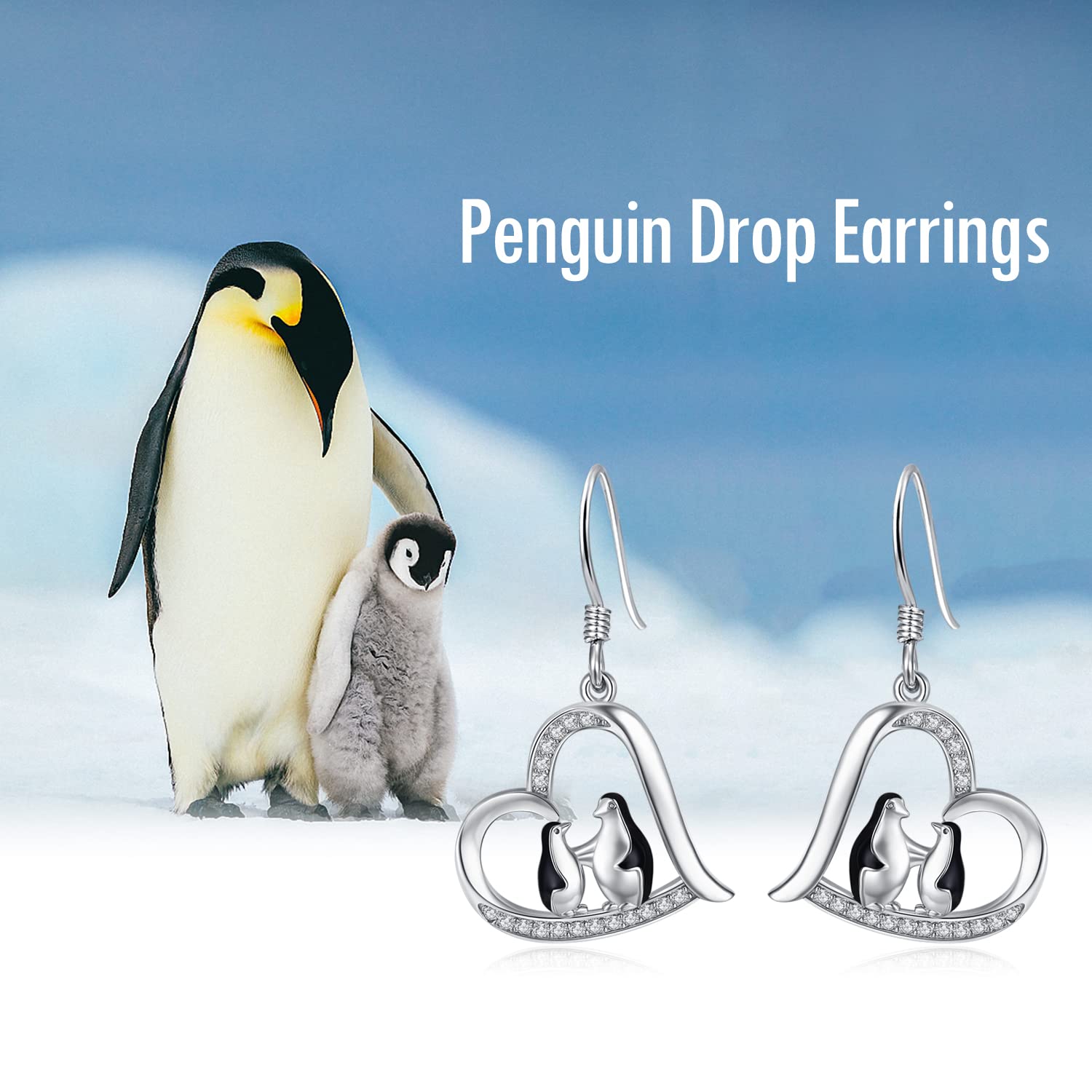 925 Sterling Silver Penguin Drop Earrings - Cute Animal Stud Earrings for Women | Perfect Birthday Gift & Everyday Fashion Jewelry | Ideal for Office Wear, Date Nights & Casual Outfits
