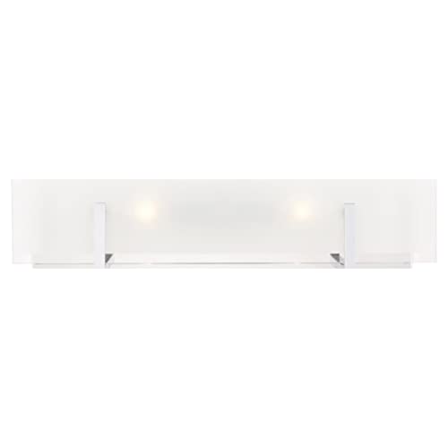 Generation Lighting 2-Light Wall Sconce Bath Fixture in Chrome (Model 4430802-05) | Modern Bathroom Vanity Lighting for Home Decor | E12 Candelabra Base Compatible with LED Bulbs | Perfect for Bathroom, Powder Room & Dressing Area Lighting