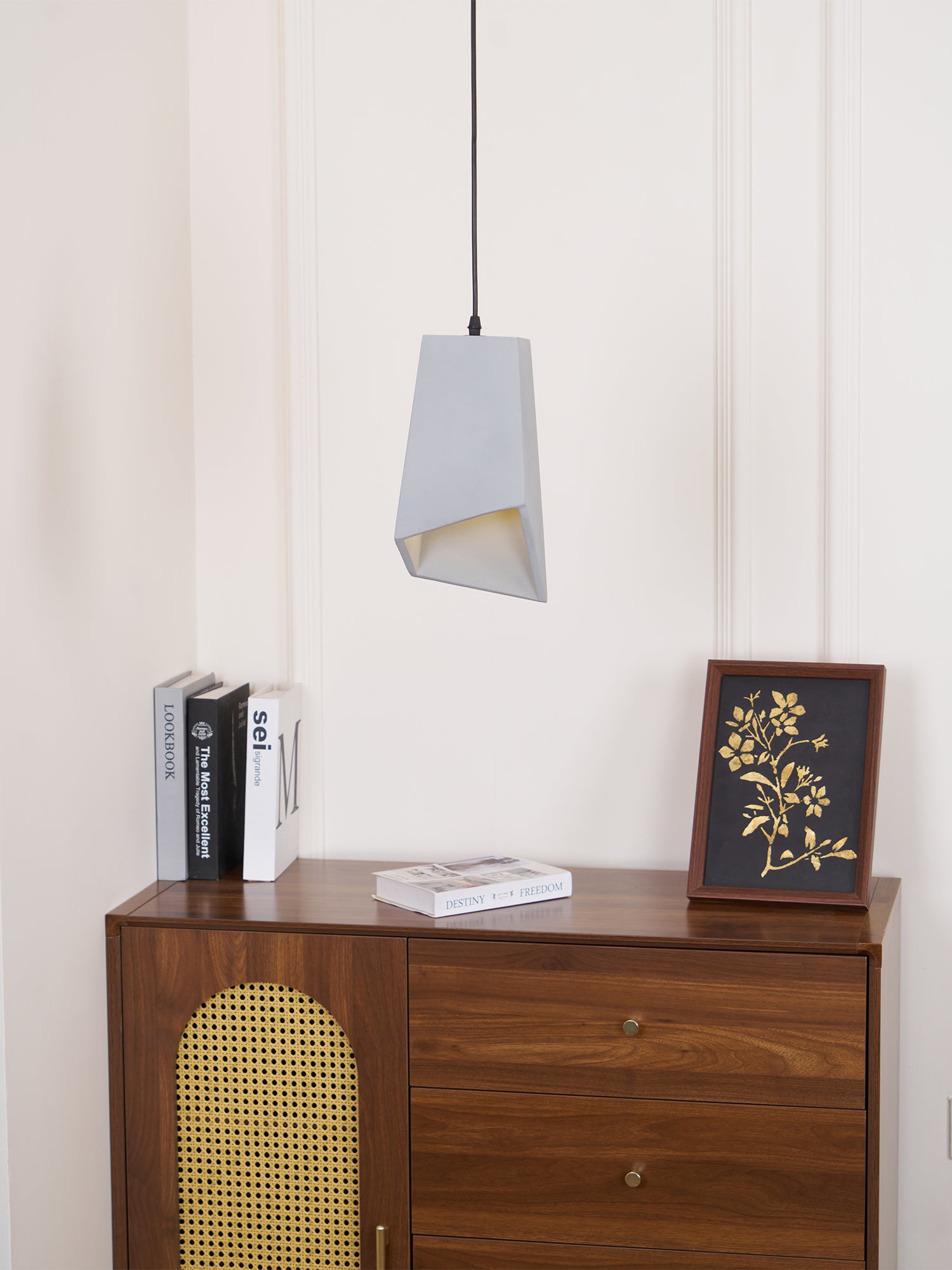 Georgia Cement Pendant Light - Industrial Modern Ceiling Fixture for Kitchen Island, Dining Room & Bedroom Lighting
