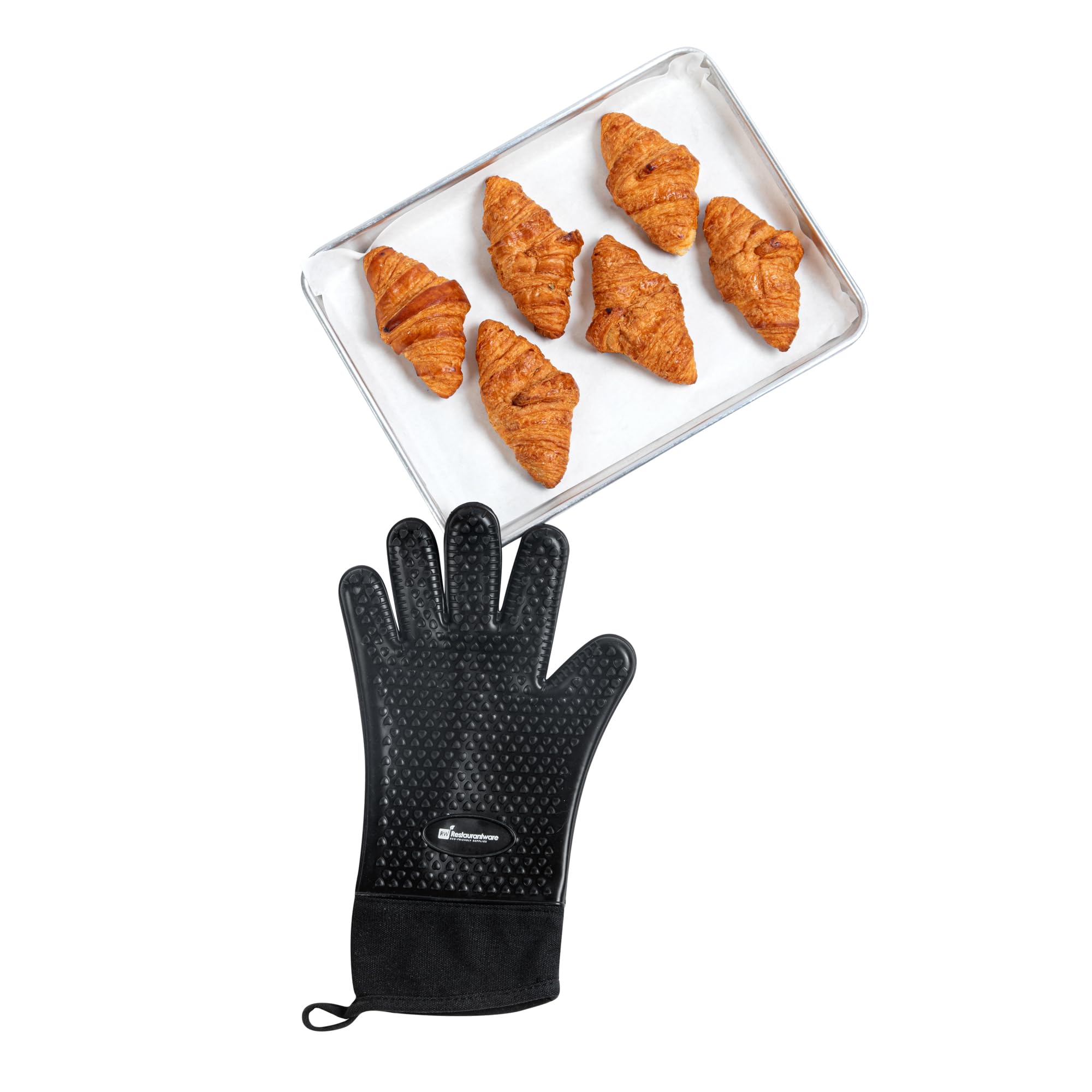 Heat-Resistant Silicone Oven Mitt - 13 x 7.5 Inch Cotton-Lined Baking Glove, Withstands Up to 446°F - Perfect for Baking, Grilling, and Handling Hot Cookware in the Kitchen