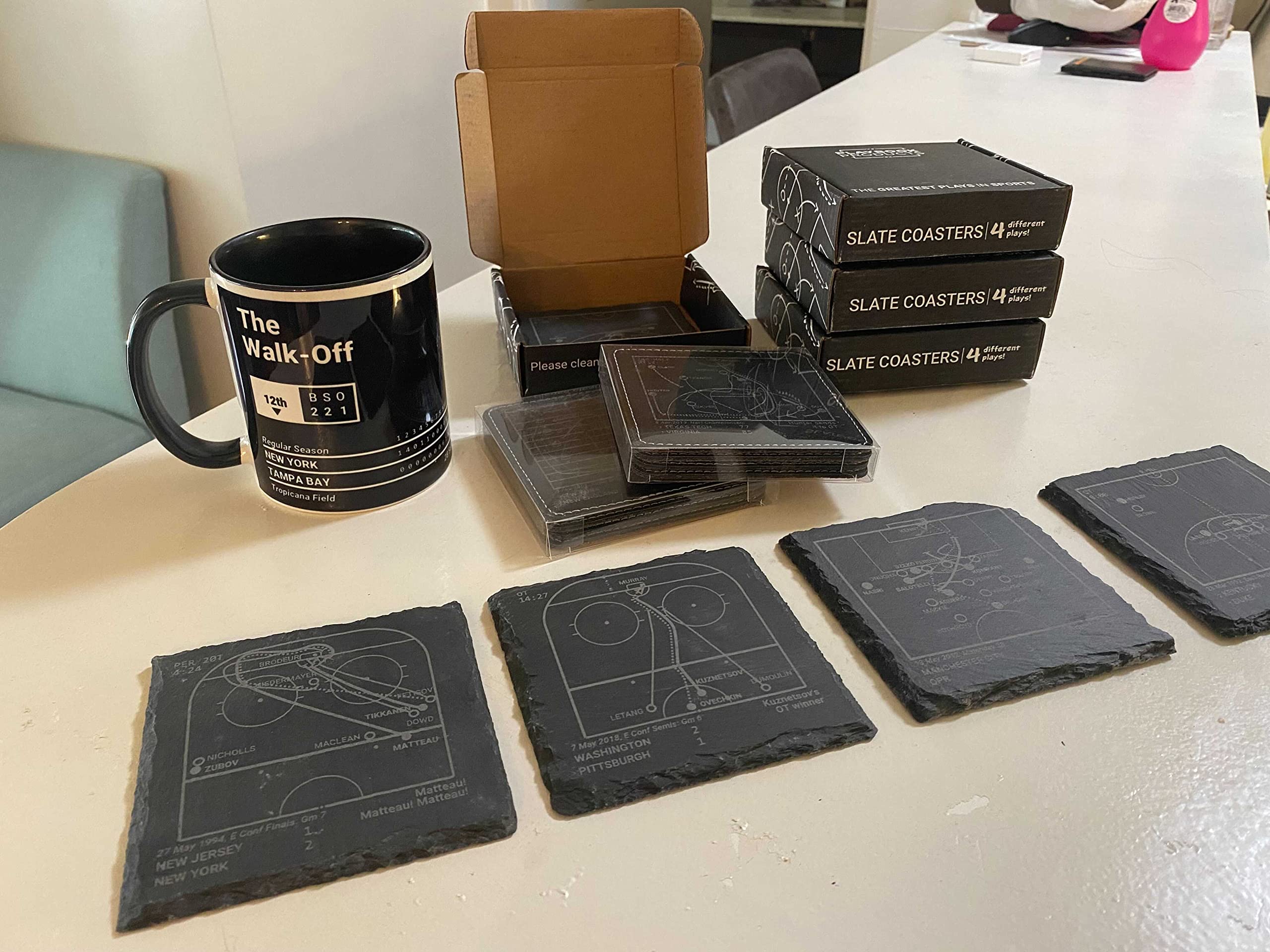 Baltimore Ravens Coasters Set of 4 - Greatest Plays Slate Drink Coasters | Perfect Ravens Gifts for Men, Sports Fans & Football Enthusiasts | Ideal for Game Day, Man Cave & Office Decor