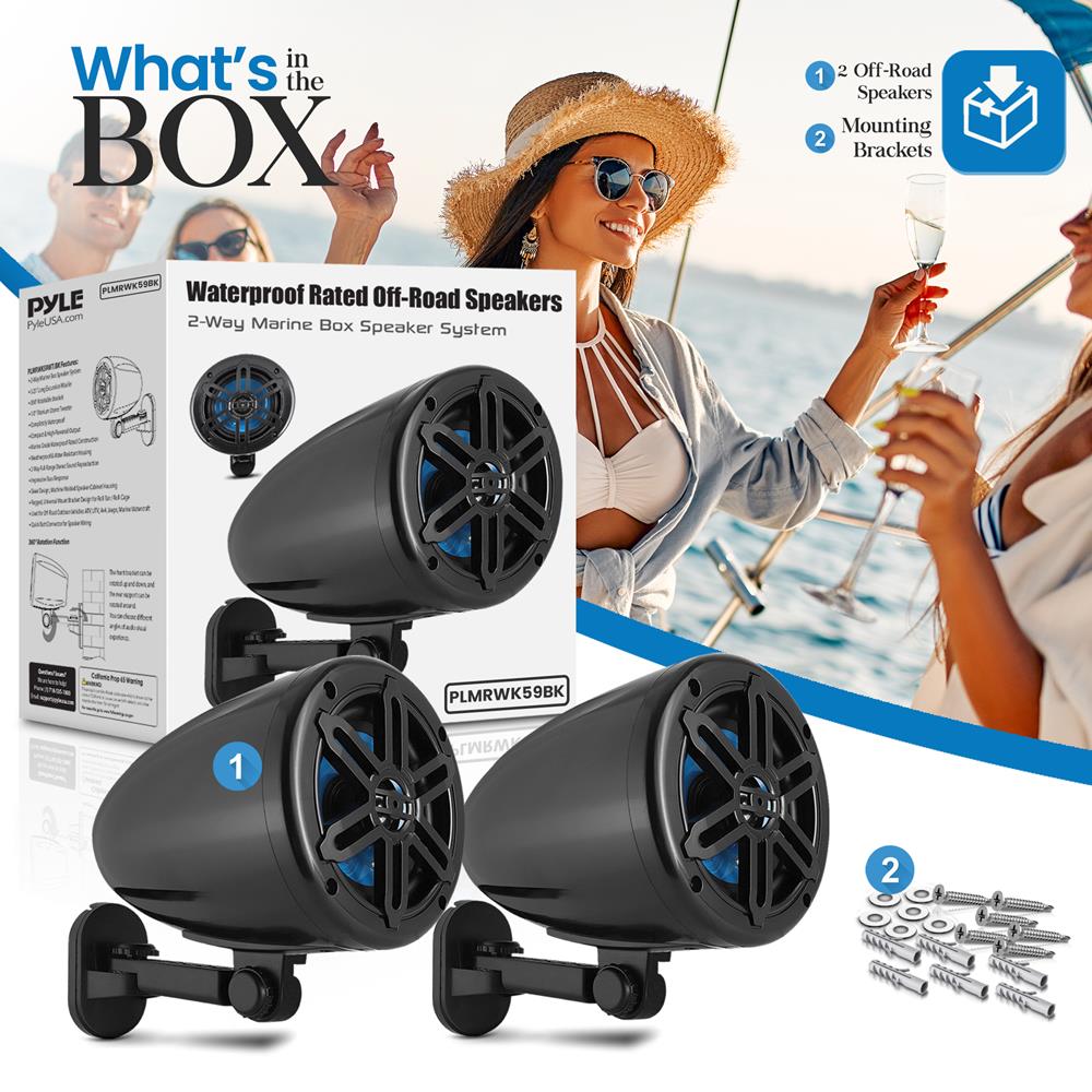 Waterproof Marine UTV Off-Road Bluetooth Speaker - Loud Outdoor Sound for Boating, ATV, Jeep & Motorcycle Adventures
