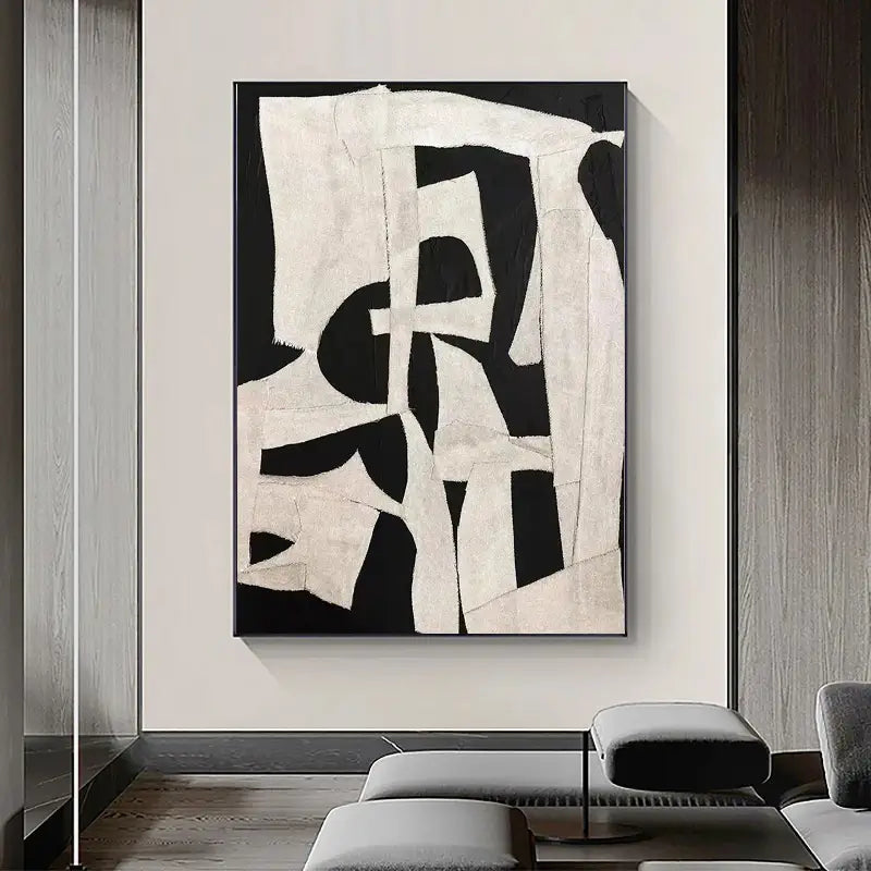 Abstract Tranquility Art Painting #WS008 - Modern Wall Decor for Living Room, Bedroom & Office - Serene Blue & White Canvas Artwork